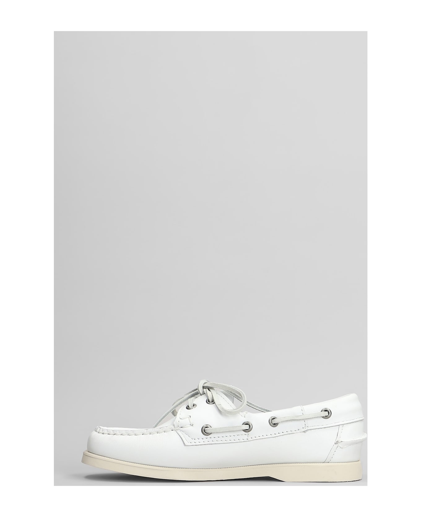 Sebago Portland Loafers In White Leather - white