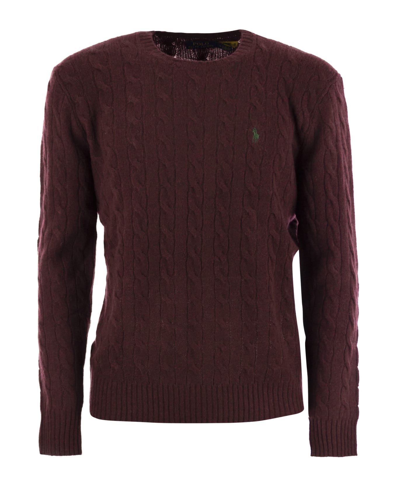 Polo Ralph Lauren Wool And Cashmere Cable-knit Sweater - Burgundy
