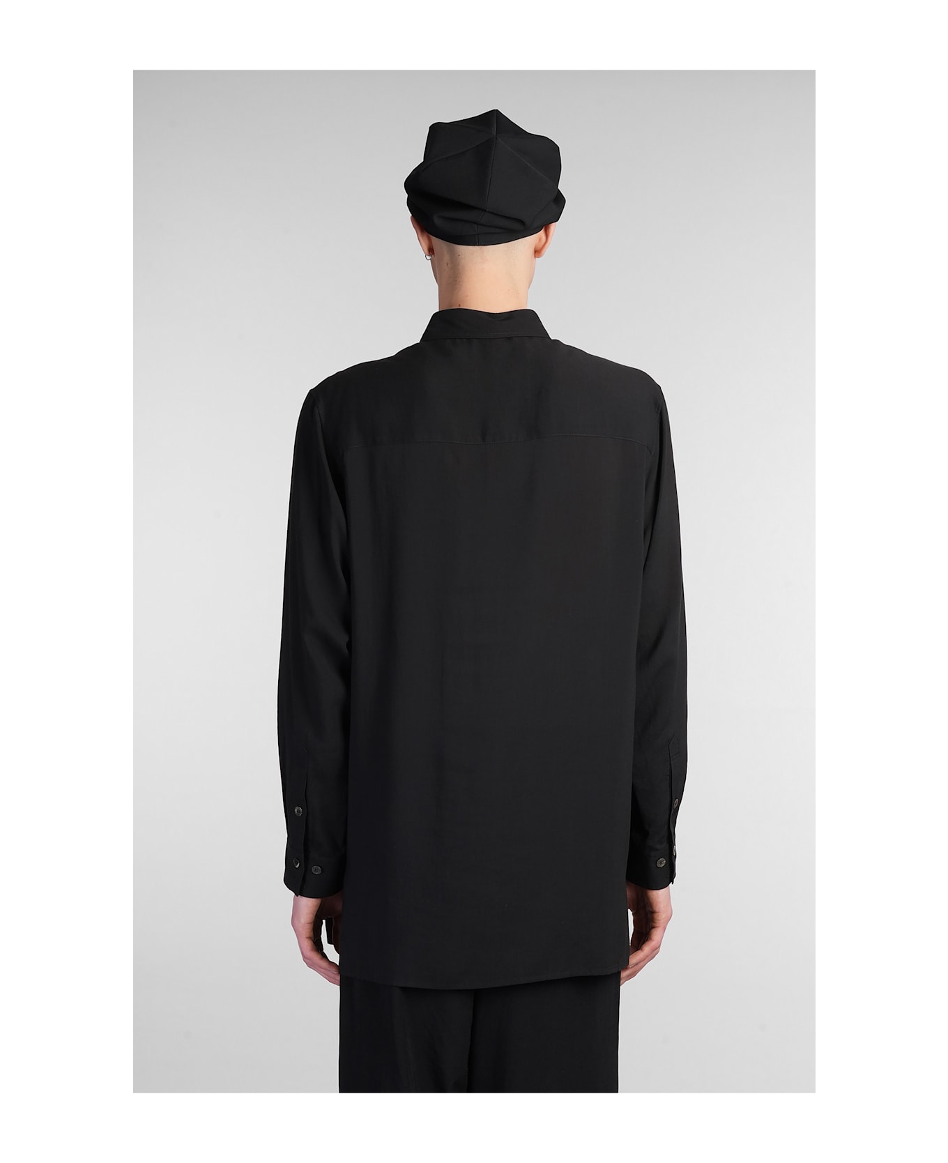 Yohji Yamamoto Shirt In Black Cellulose - black