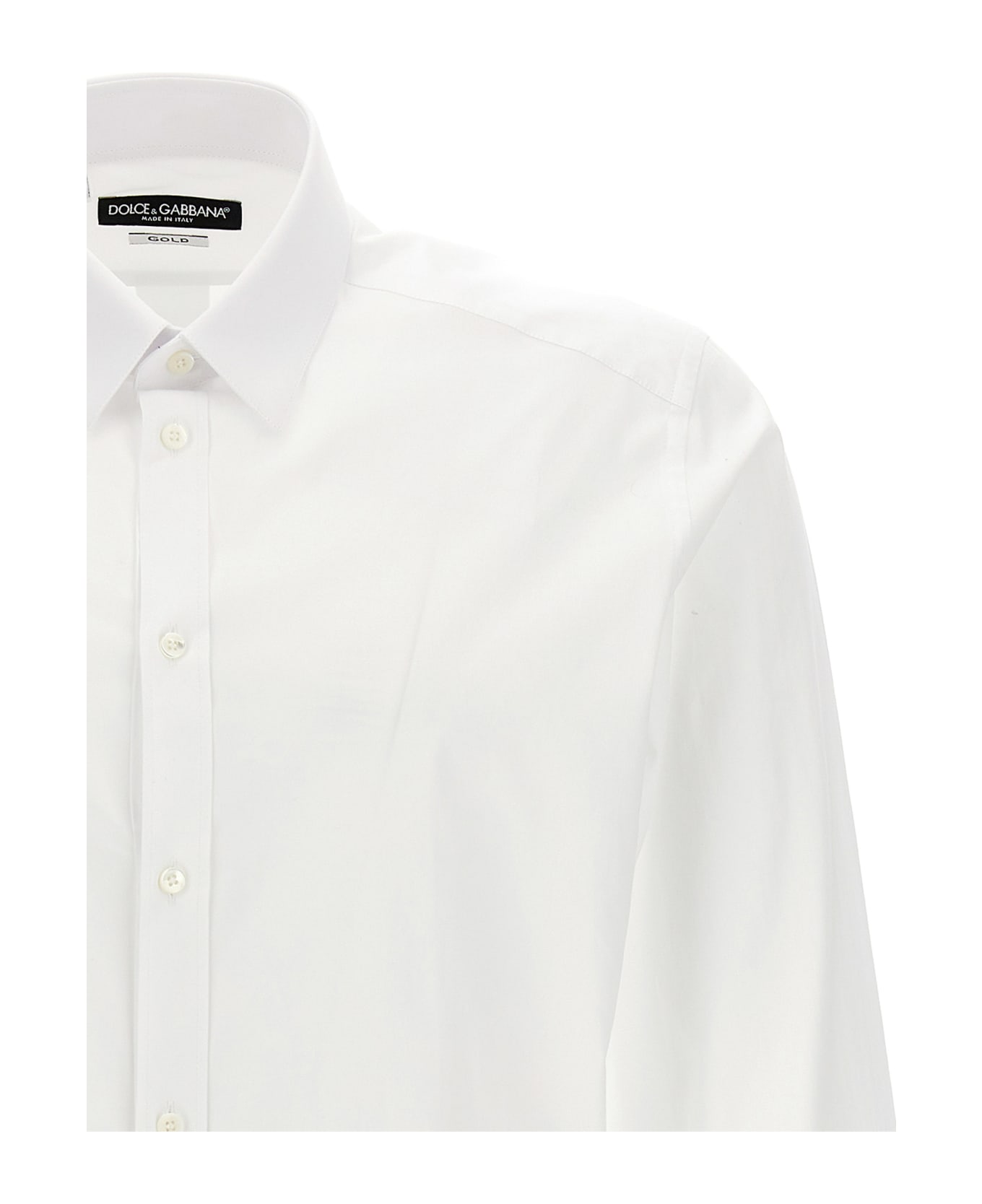 Dolce & Gabbana Gold Fit Cotton Shirt - White シャツ