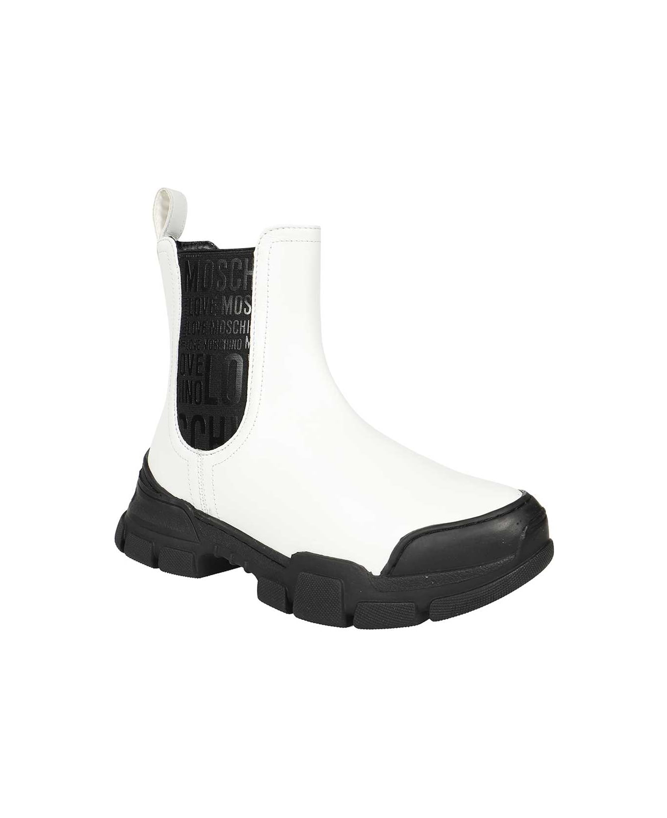 Love Moschino Leather Ankle Boots - White