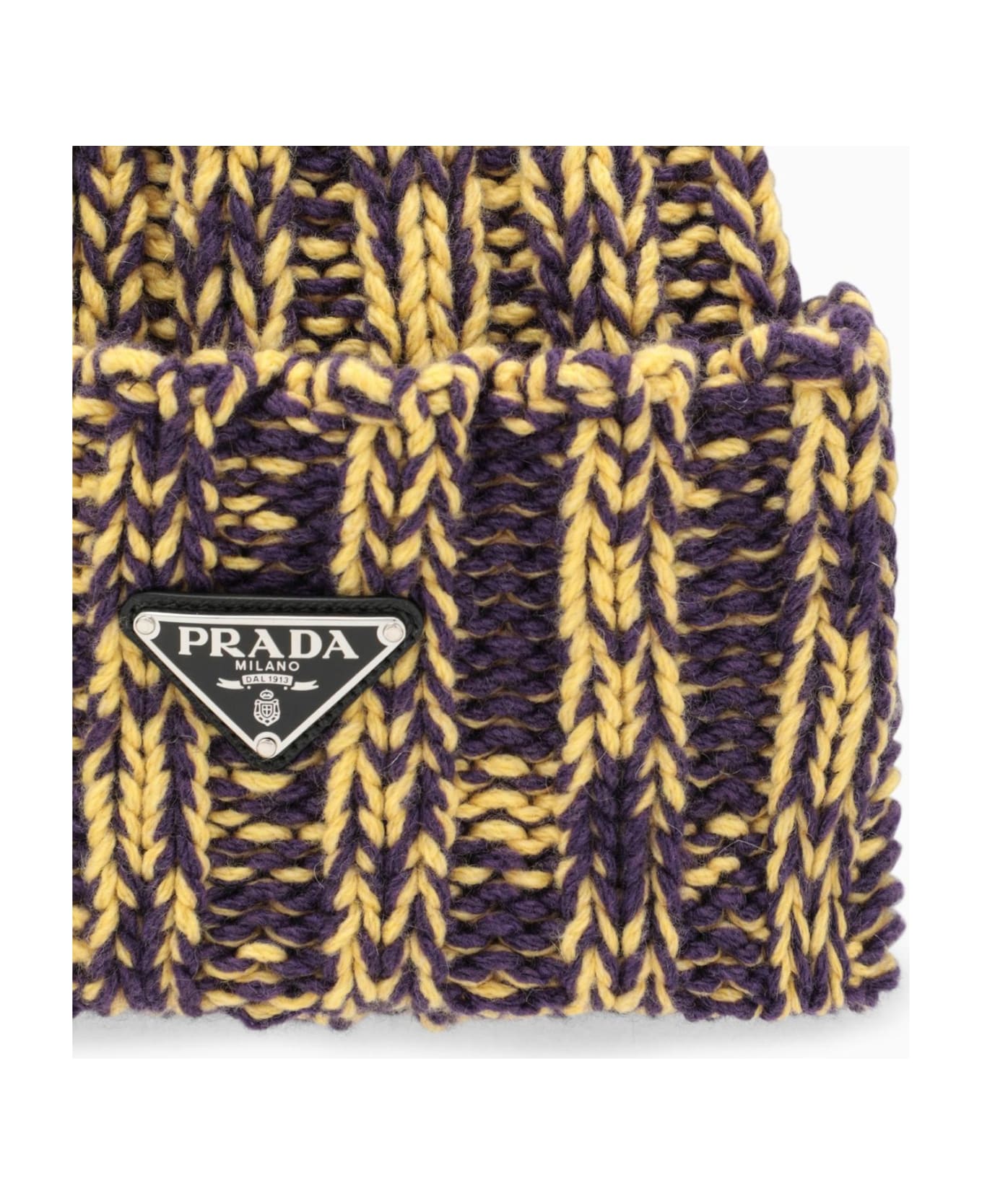 Prada Violet\/yellow Wool And Cashmere Hat - VIOLA+GIALLO
