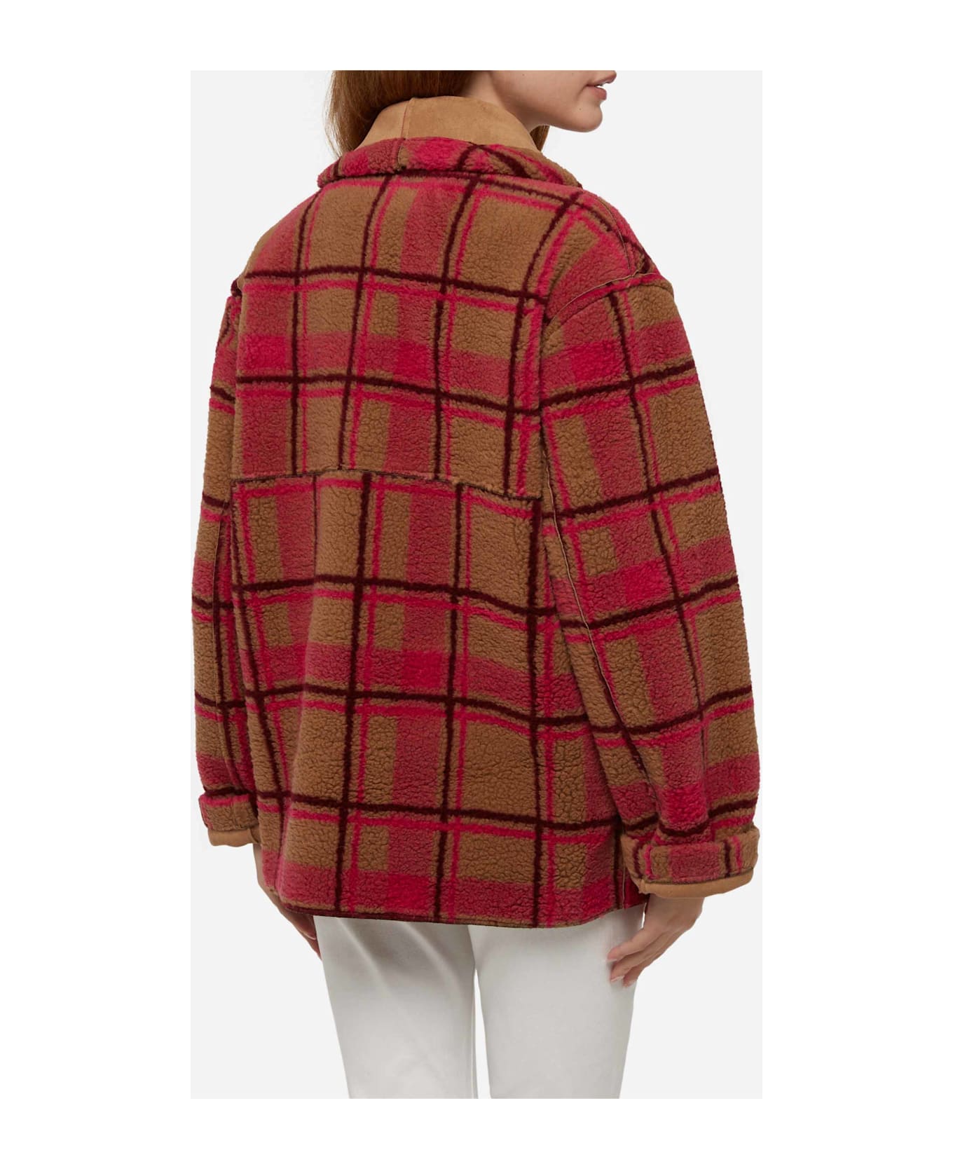 MC2 Saint Barth Woman Reversible Shearling Jacket Dorys - CAMEL