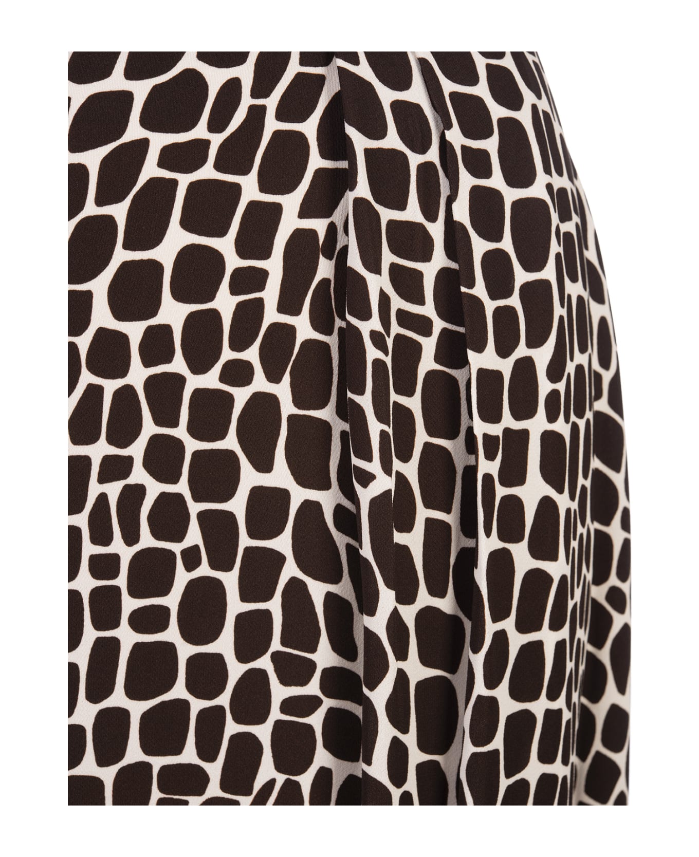 MSGM Asymmetrical Long Skirt With Brown Animalier Print - Brown スカート