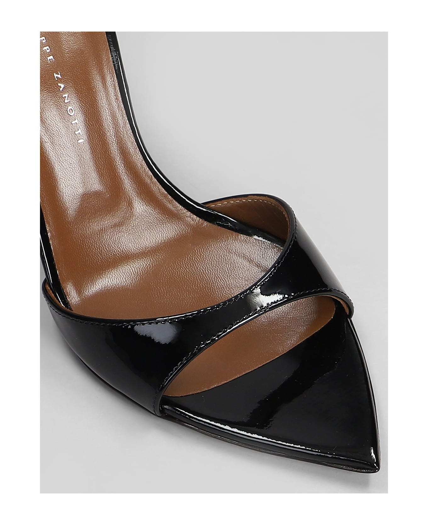 Giuseppe Zanotti Intriigo Strap 90 Sandals In Black Patent Leather - black