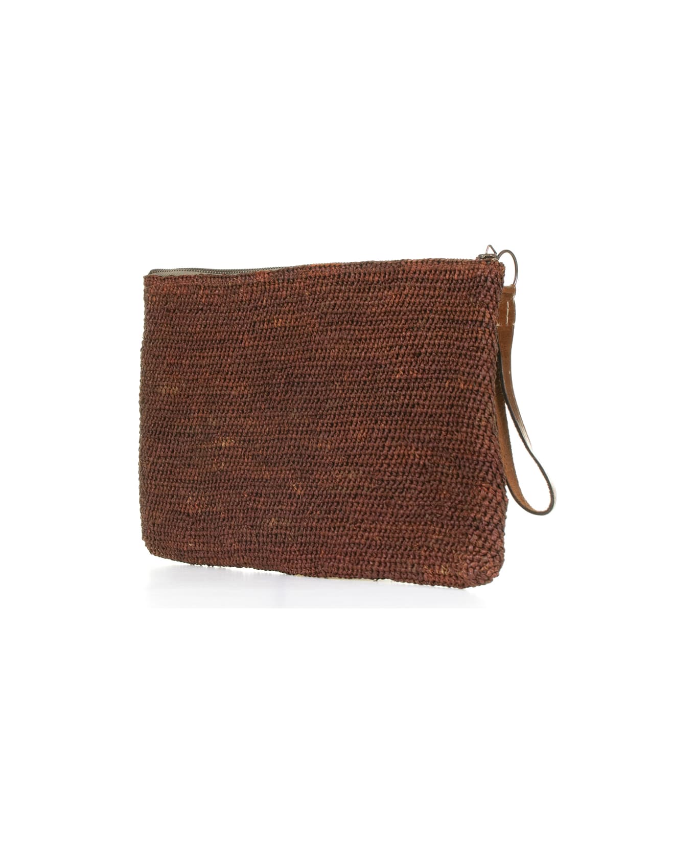 Ibeliv Ampy Clutch Bag In Brown Raffia - WOOD