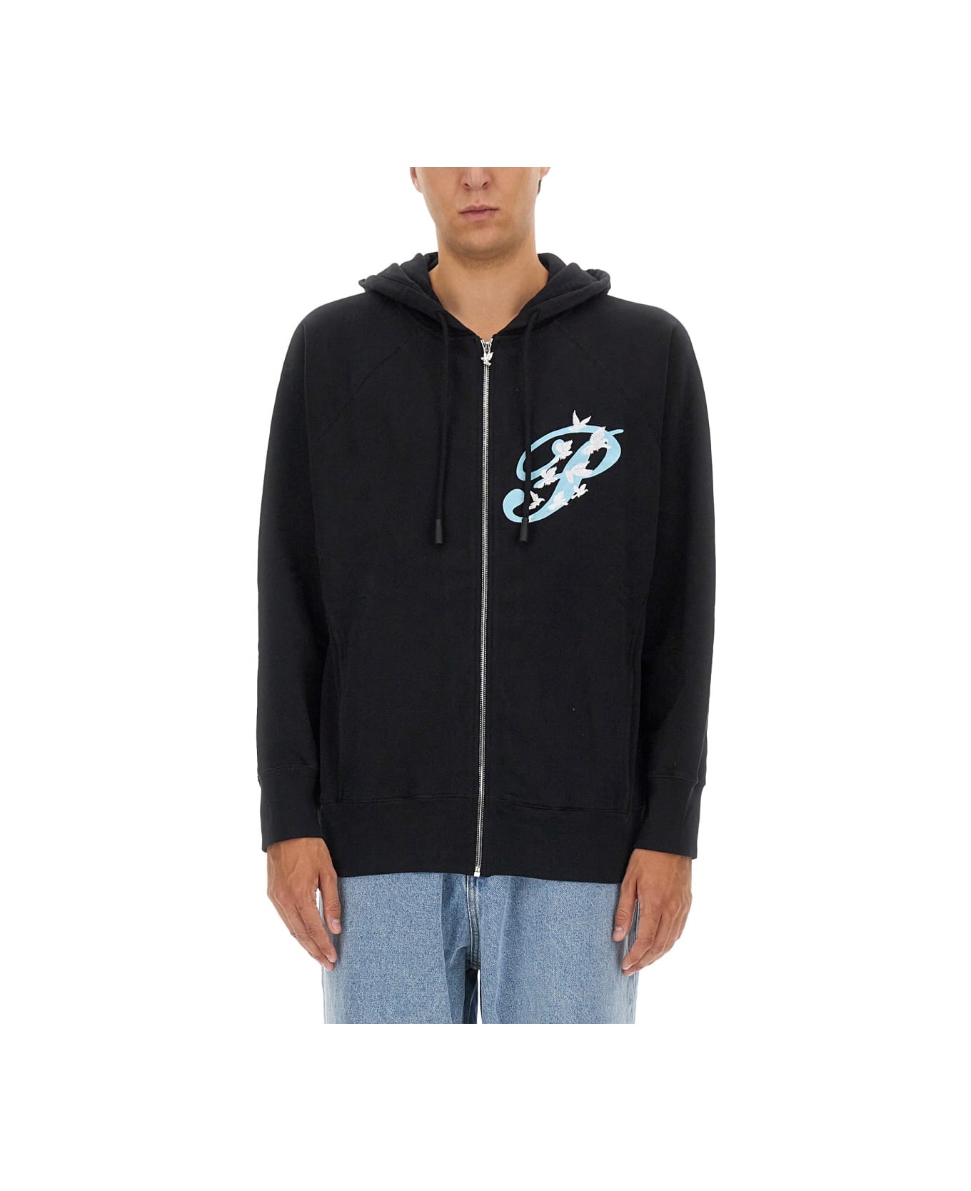 3.Paradis Zip Sweatshirt. - BLACK