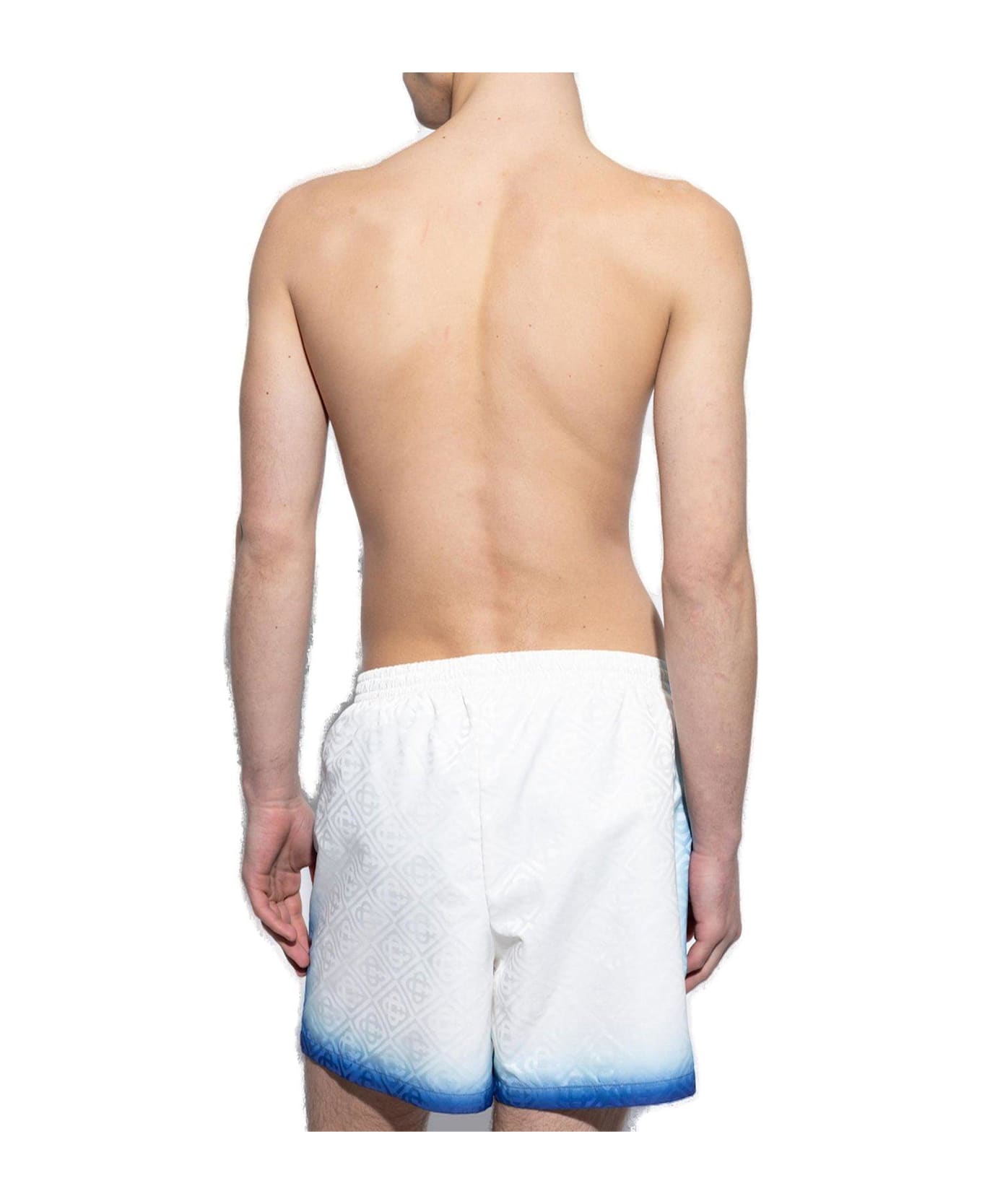 Casablanca Sea Logo Printed Swim Shorts - Blu