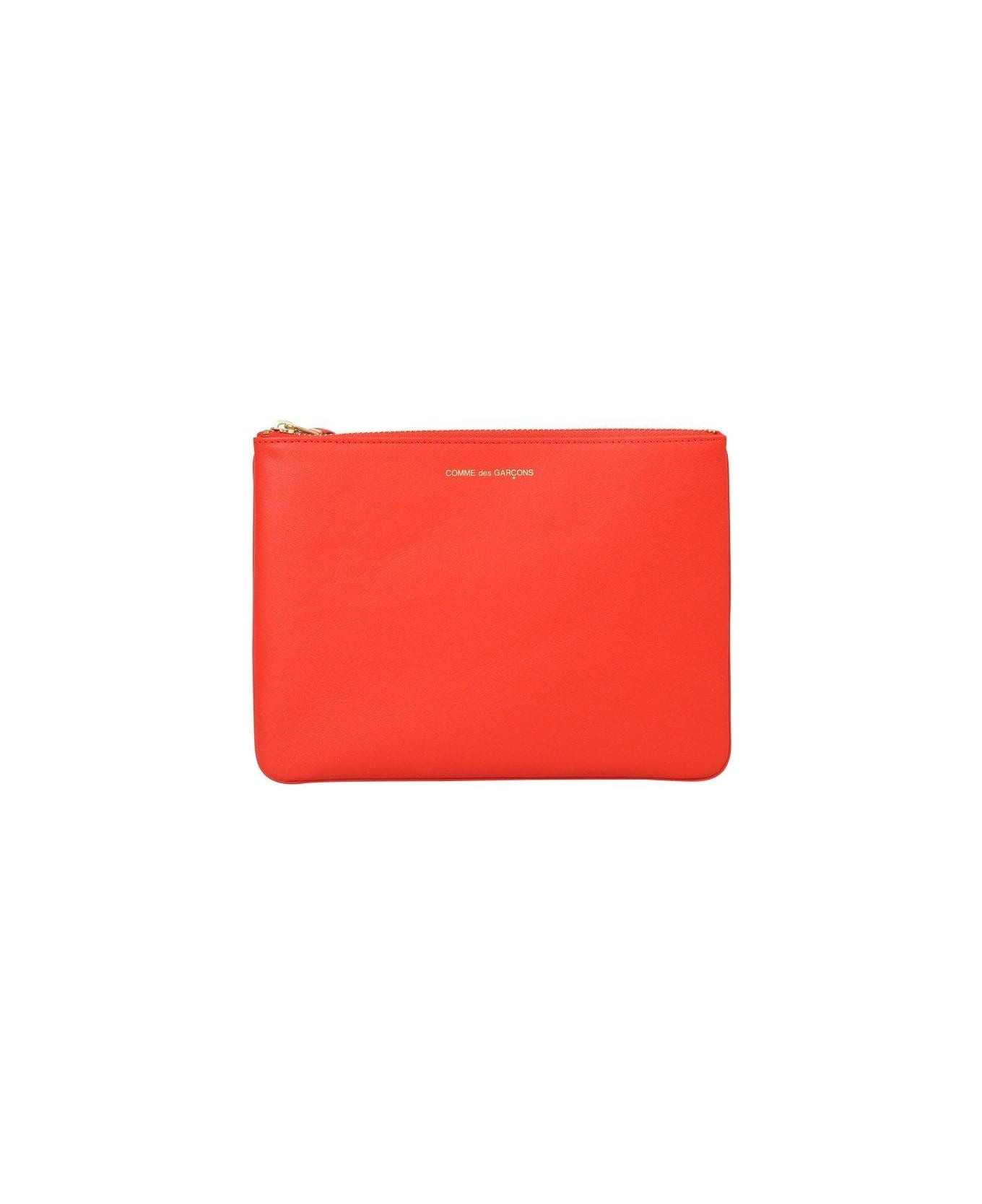 Comme des Garçons Wallet Logo Detailed Classic Wallet - Oran Orange