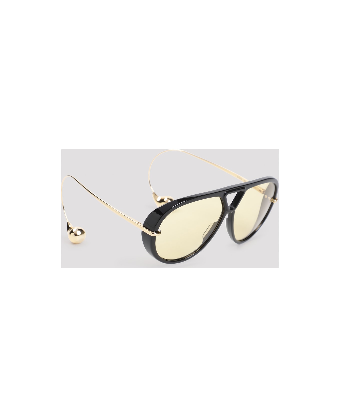 Bottega Veneta Acetate Sunglasses - Black Gold Yellow
