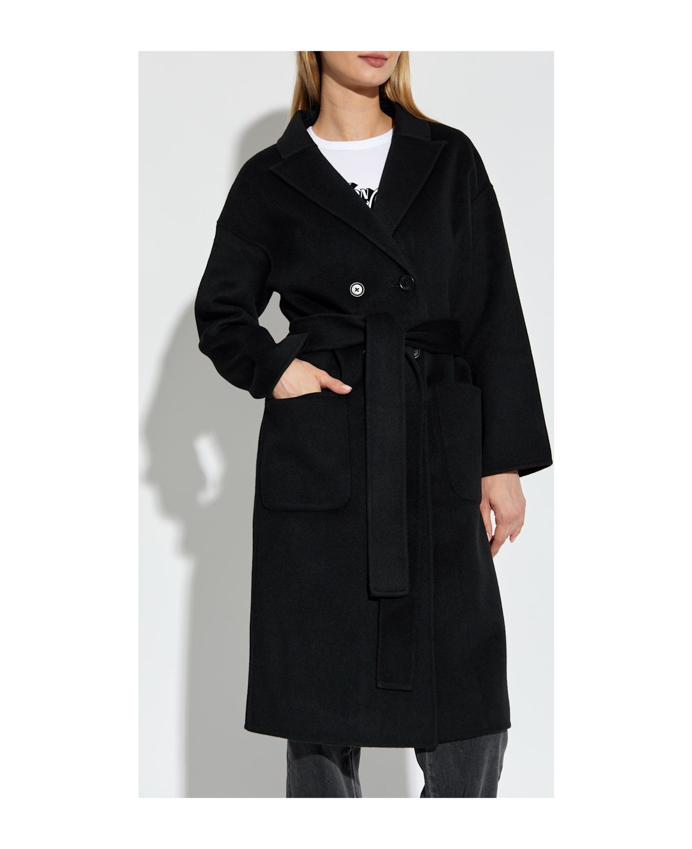 Anine Bing Double-breasted Coat - black cashm.blend