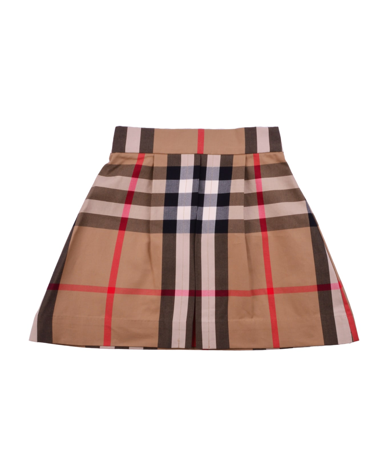 Burberry Cotton Pleated Skirt - Multicolor