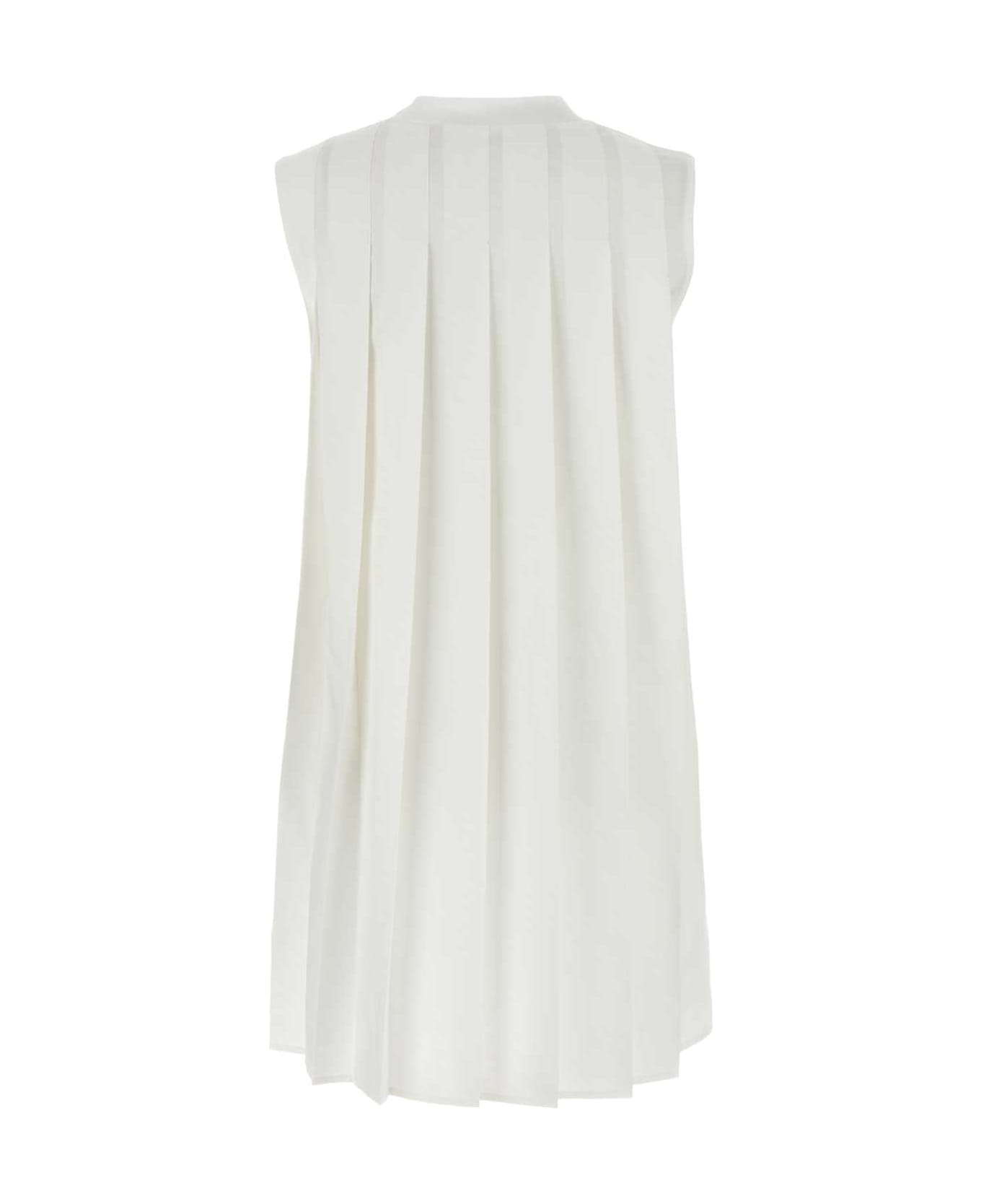 Sacai White Cotton Mini Dress - WHITE