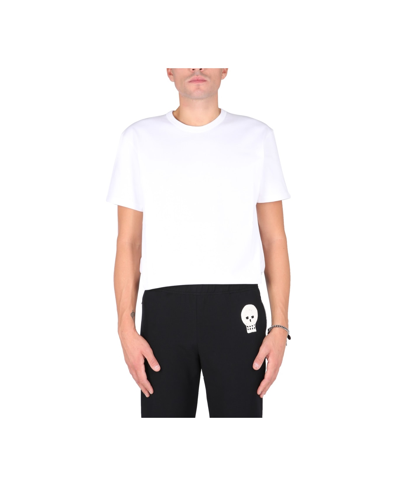 Alexander McQueen T-shirt With Graffiti Logo Print - WHITE シャツ