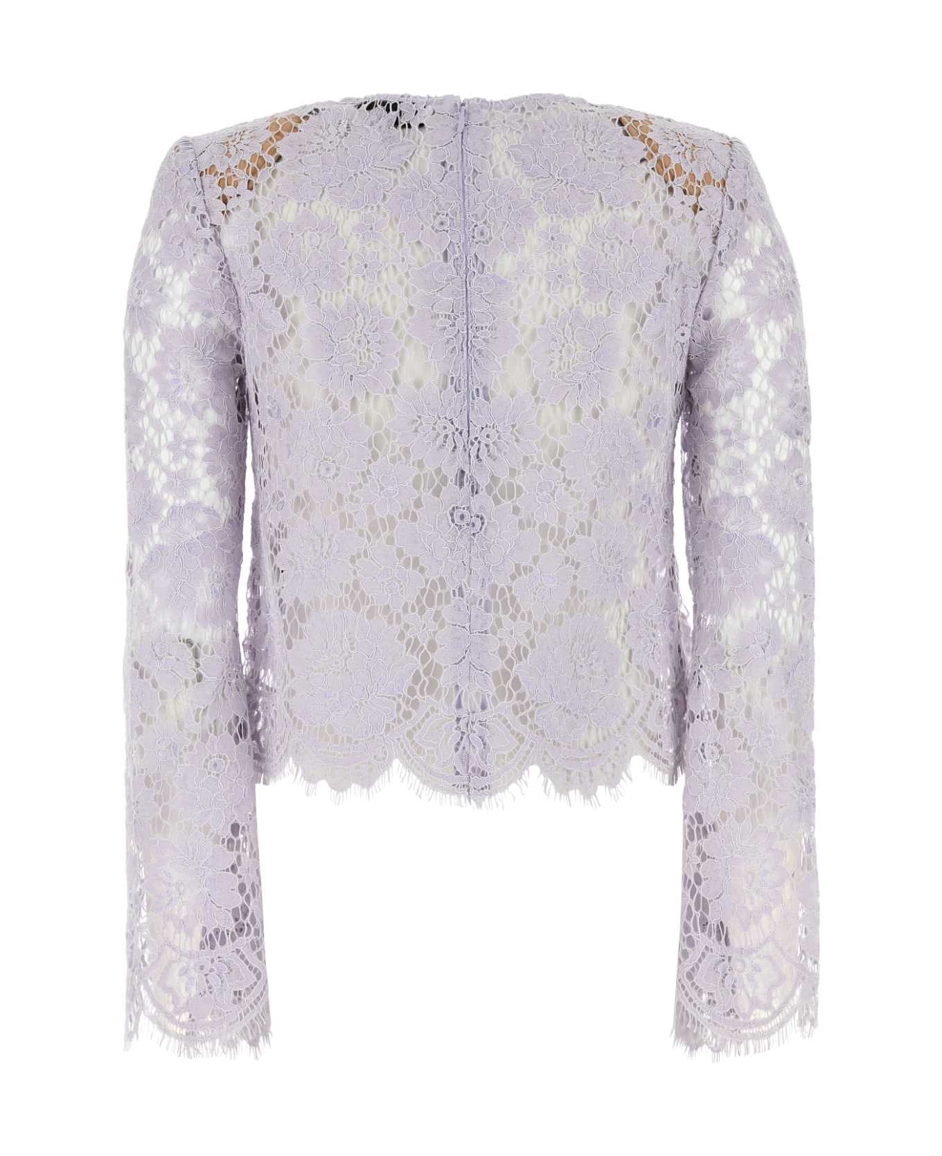 self-portrait Lilac Lace Top - LILAC