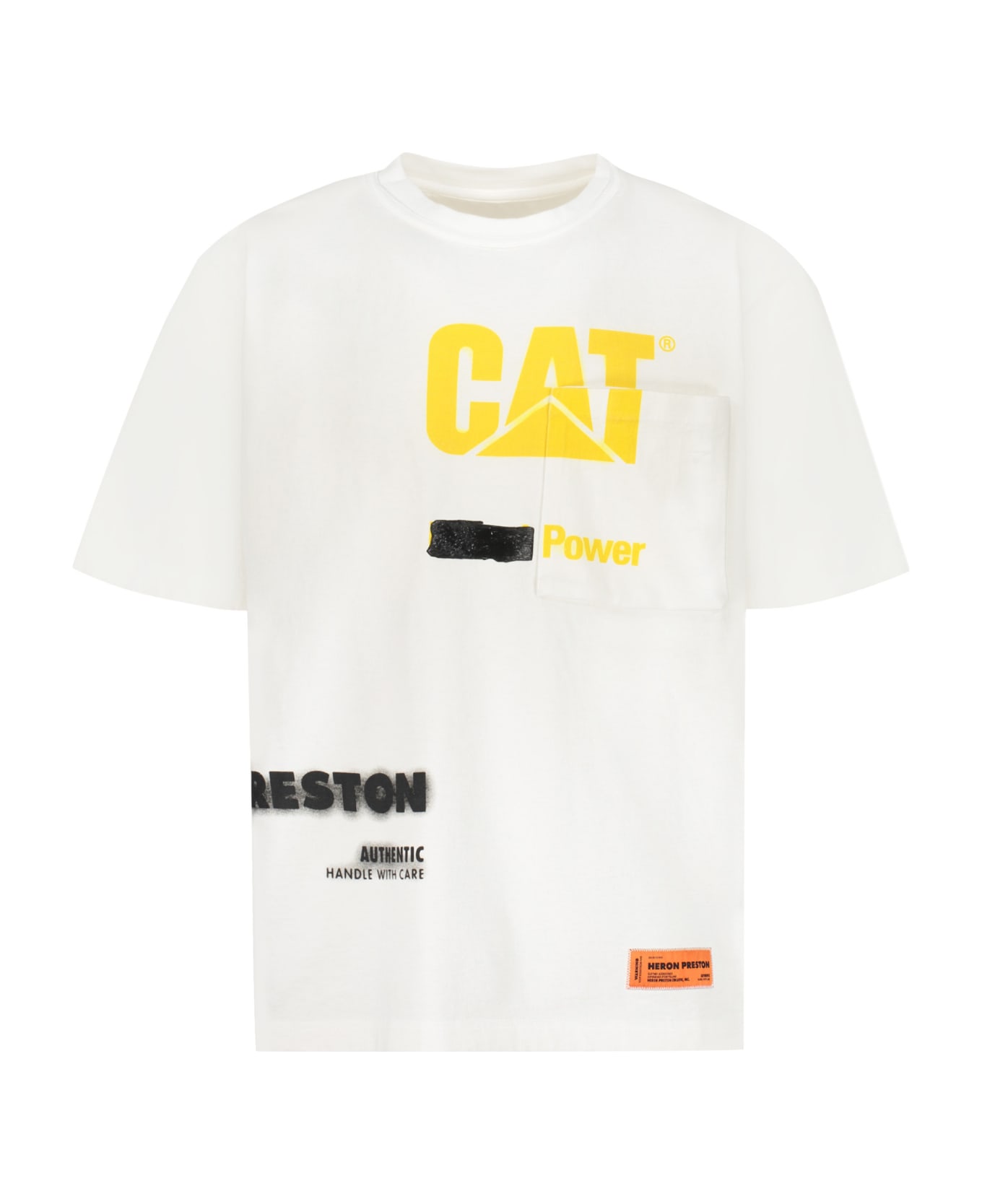 HERON PRESTON X Cat Printed Cotton T-shirt - White