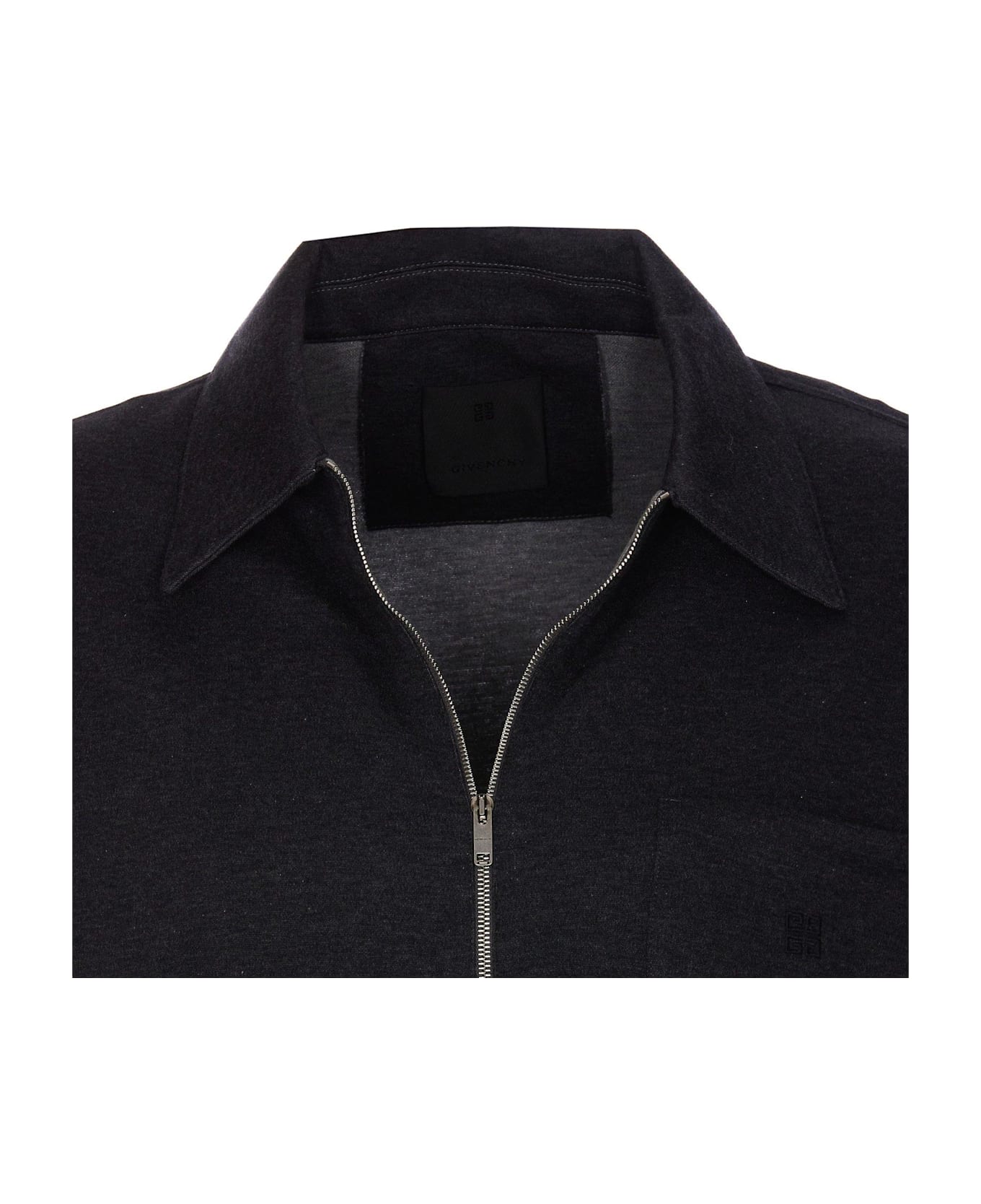 Givenchy Zip-up Long-sleeved Shirt - Grey