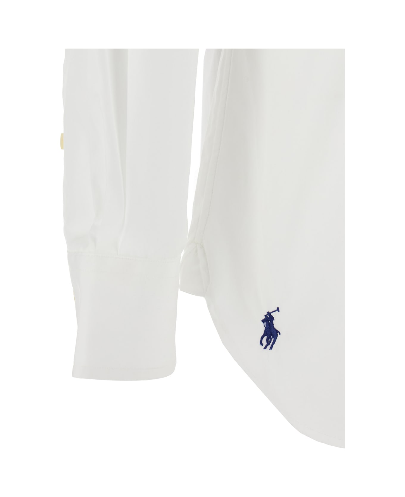 Polo Ralph Lauren White Shirt With Pointed Collar And Pony Embroidery On The Side In Cotton Man - White