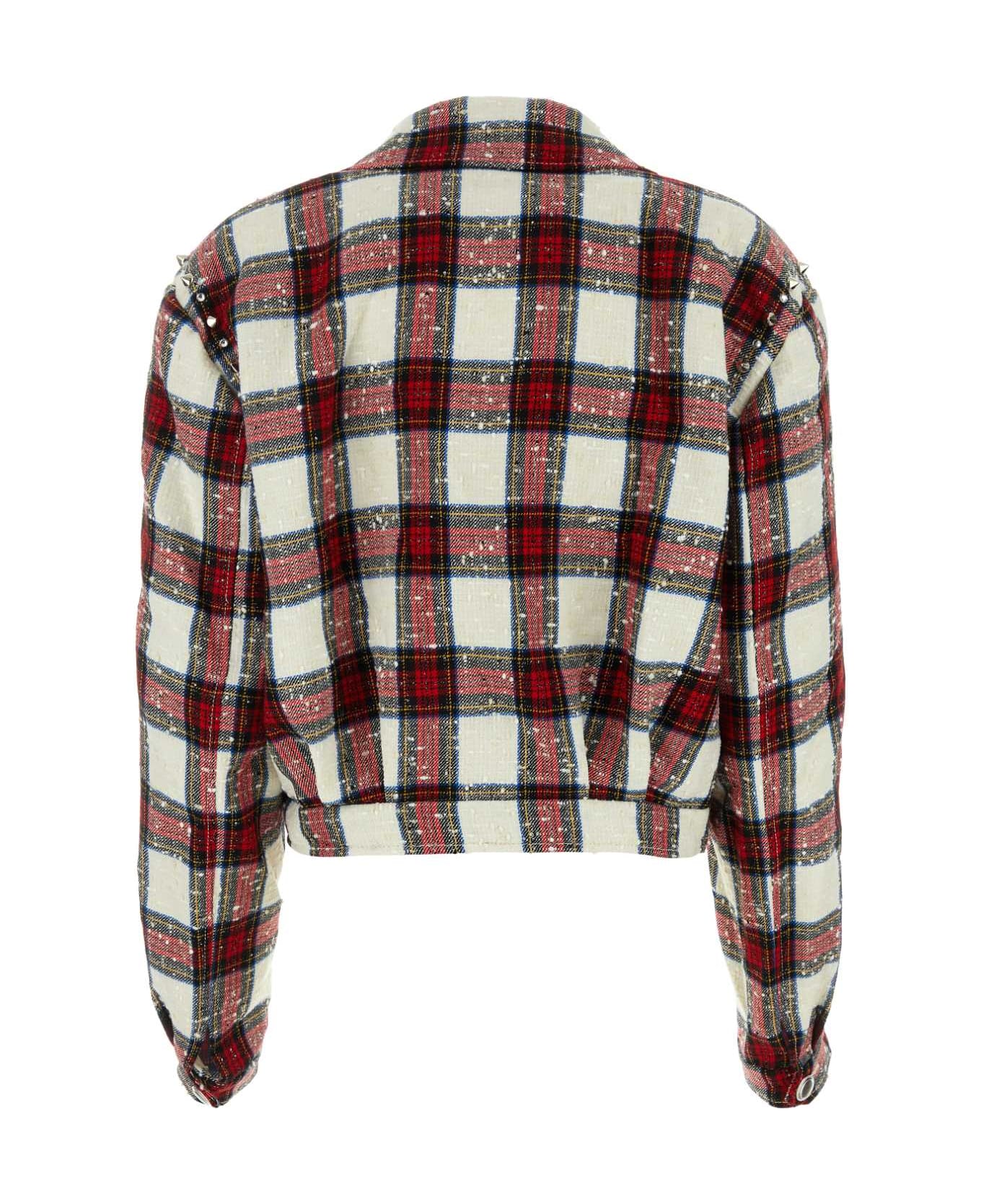 Alessandra Rich Embroidered Tweed Blazer - IVORYMULTI ジャケット