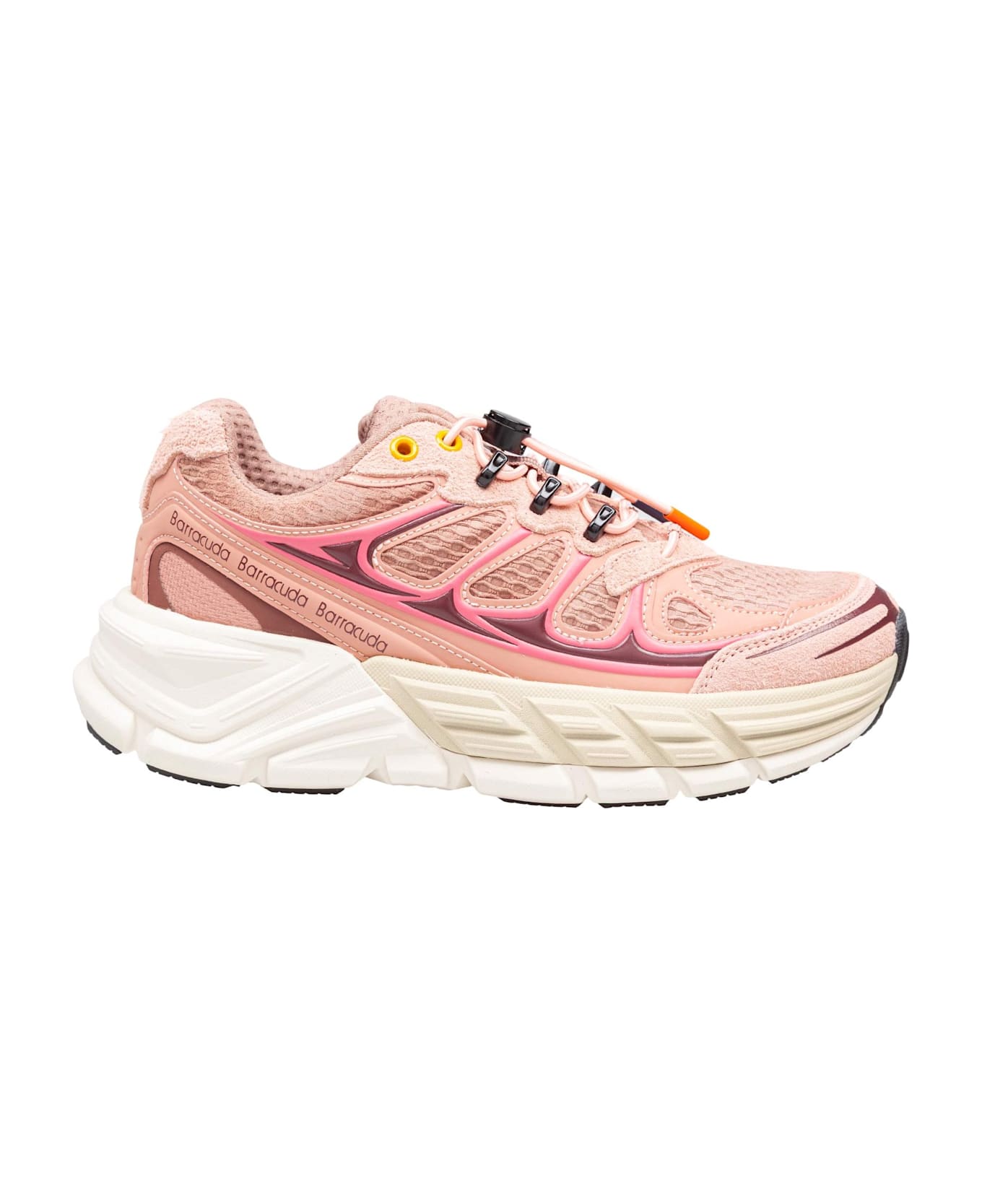 Barracuda Round-one Fabric And Suede Sneakers, Pink