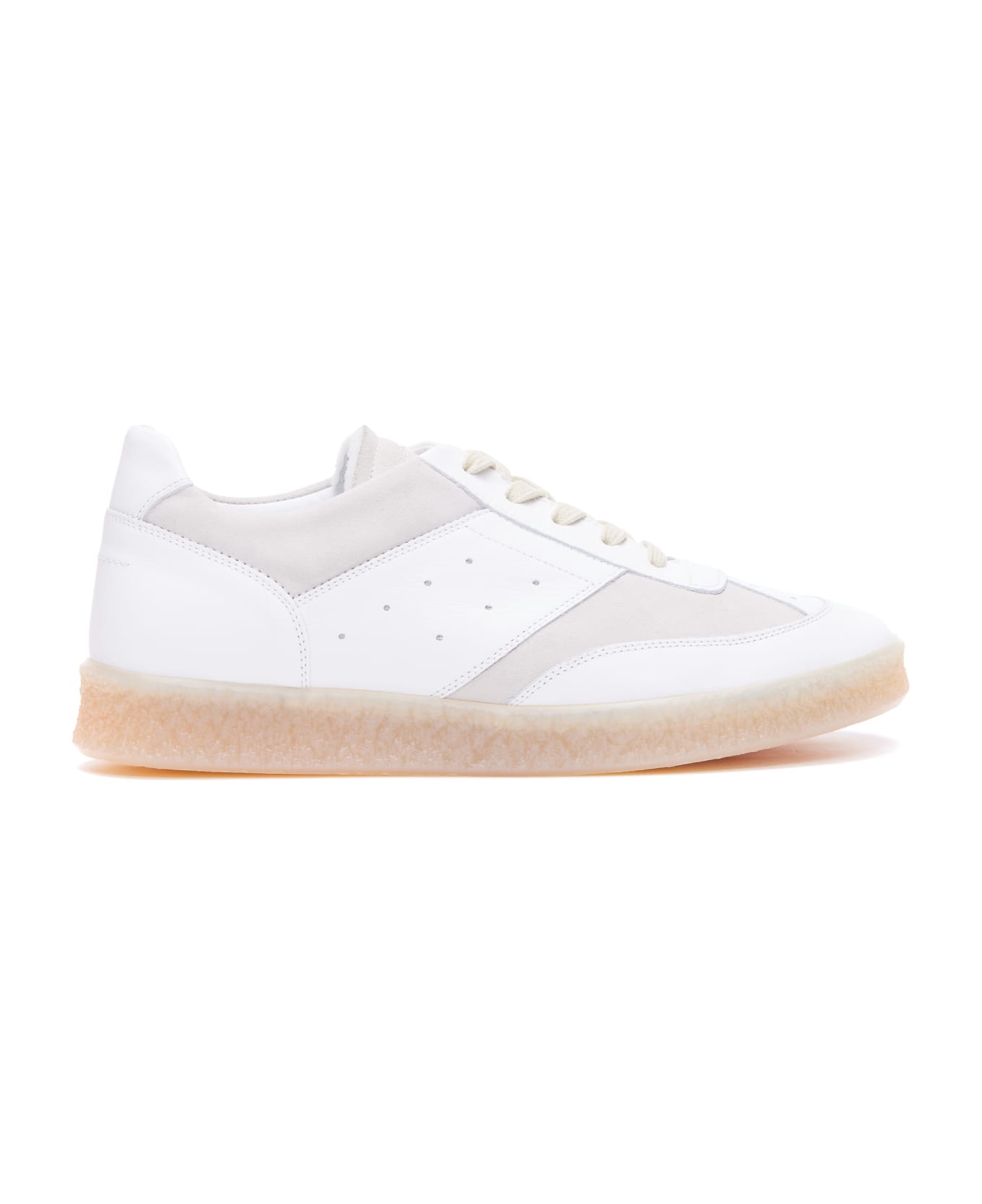 MM6 Maison Margiela Leather Sneakers - White
