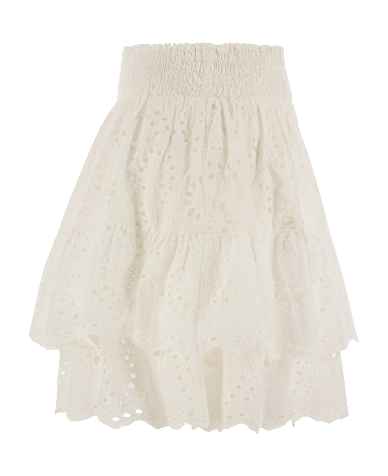 MC2 Saint Barth Eivissa - Miniskirt With Ruffles - White