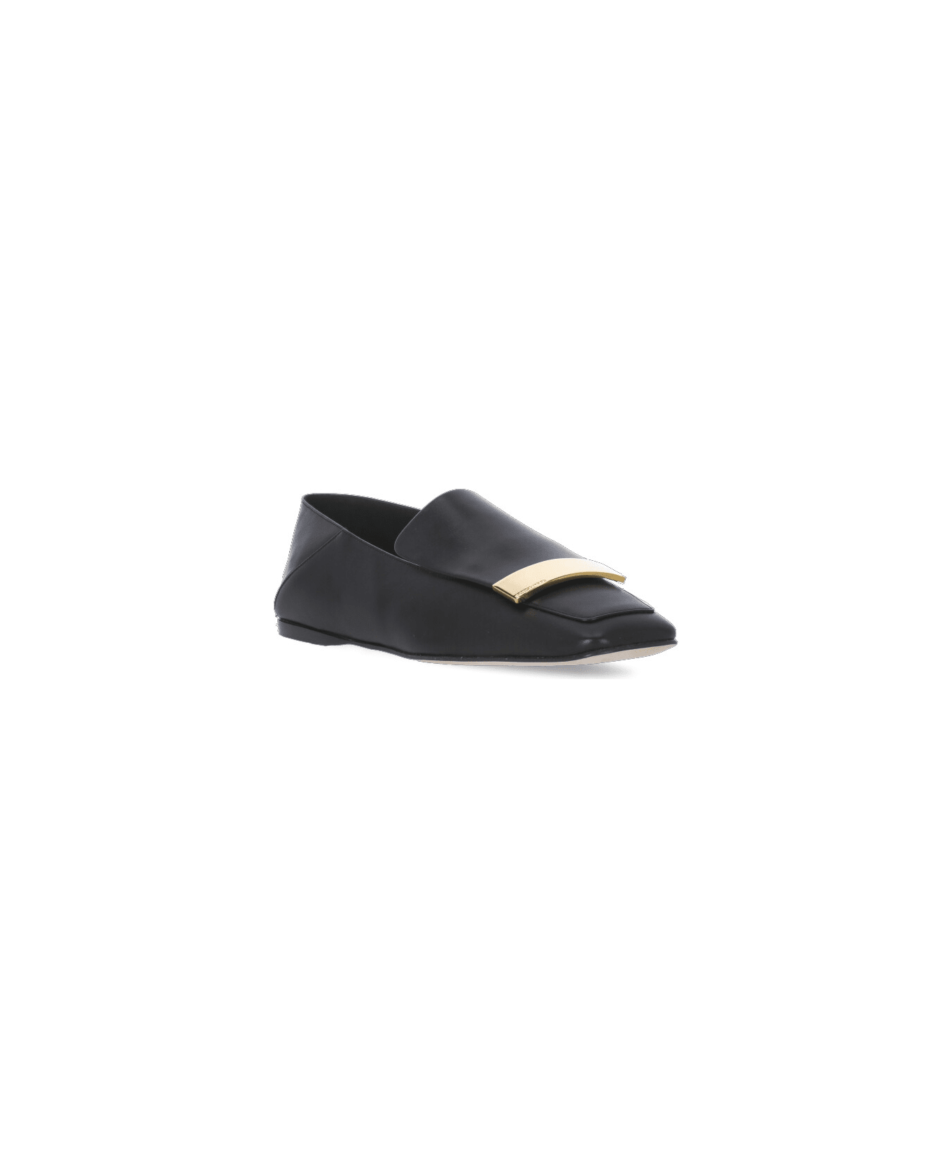 Sergio Rossi Leather Loafers - Black フラットシューズ