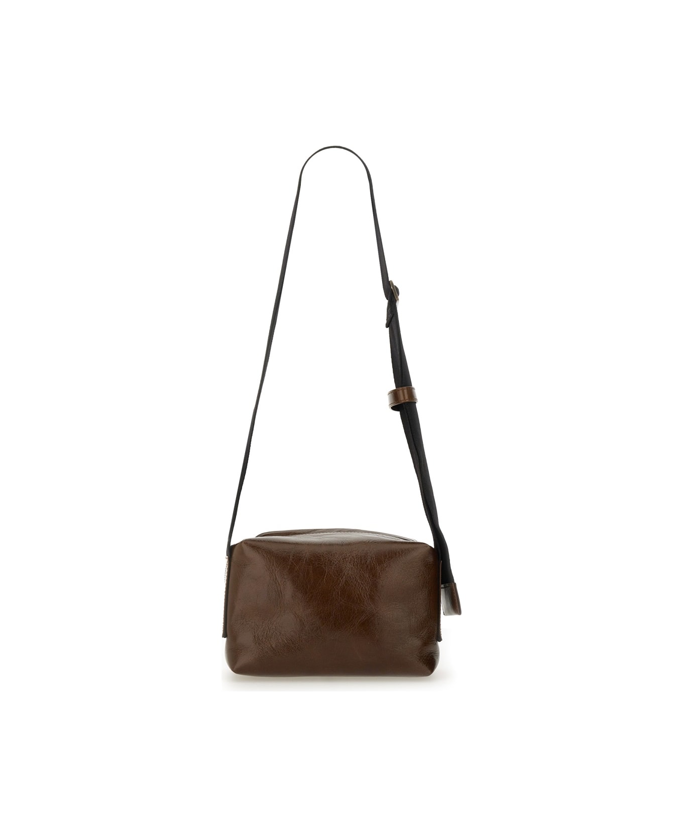 Uma Wang Leather Shoulder Bag - BROWN