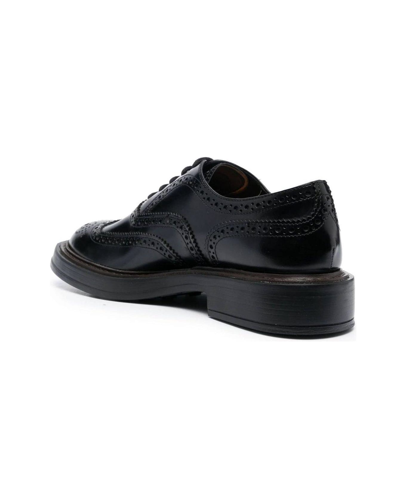 Tod
s Round Toe Lace-up Oxford Shoes - Black
