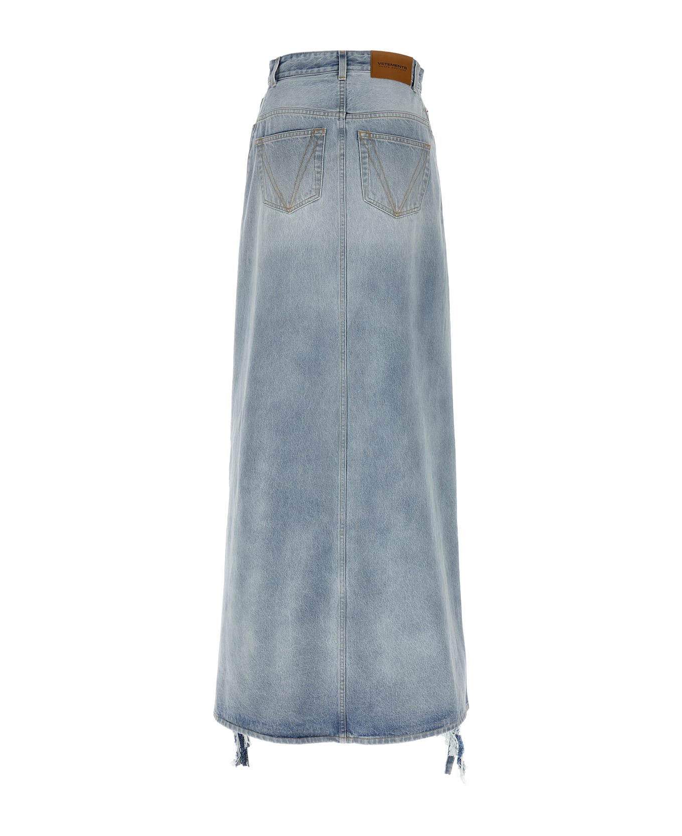 VETEMENTS 
destroyed Denim Maxi Skirt
 Skirt - Blue