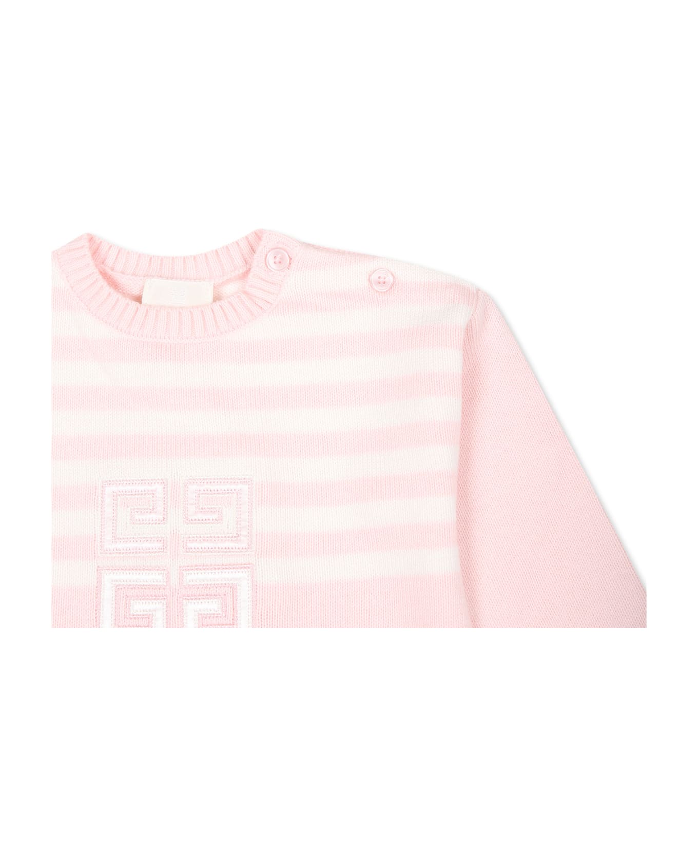 Givenchy Pink Dress For Baby Girl With Iconic 4g Motif - Pink