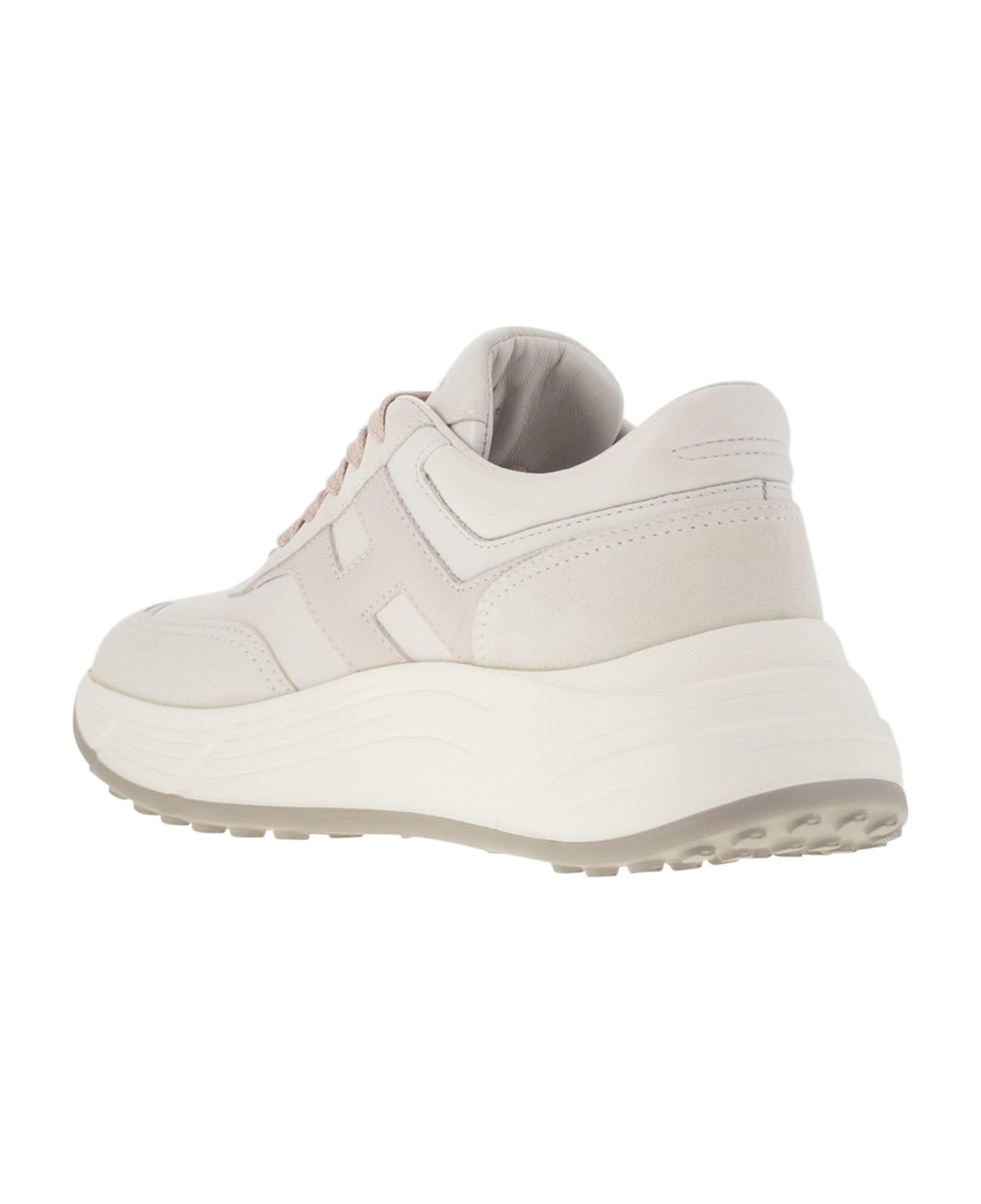 Hogan Hi-fi Trainers With Side H - White/pink
