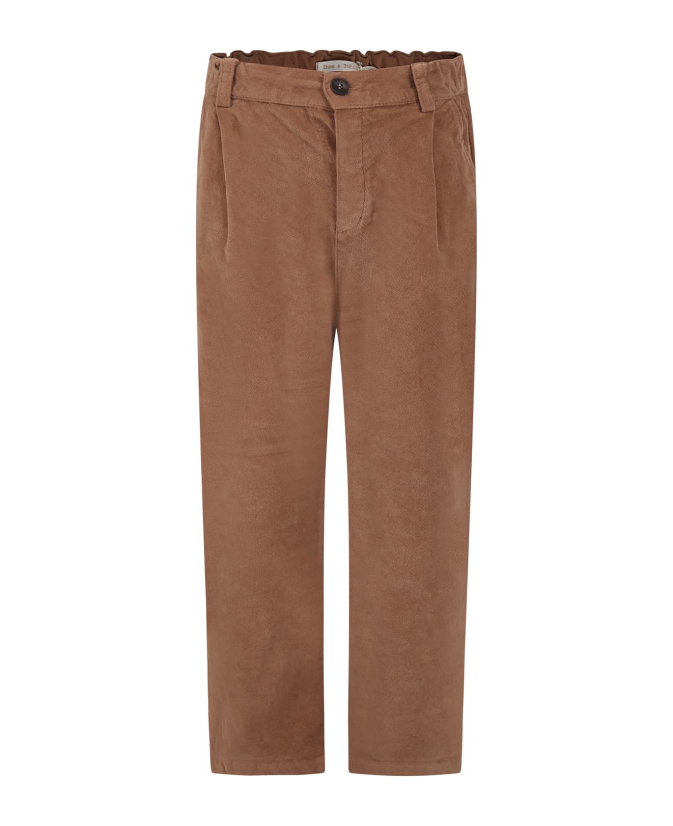 Zhoe & Tobiah Brown Rays Trousers For Boy - Brown
