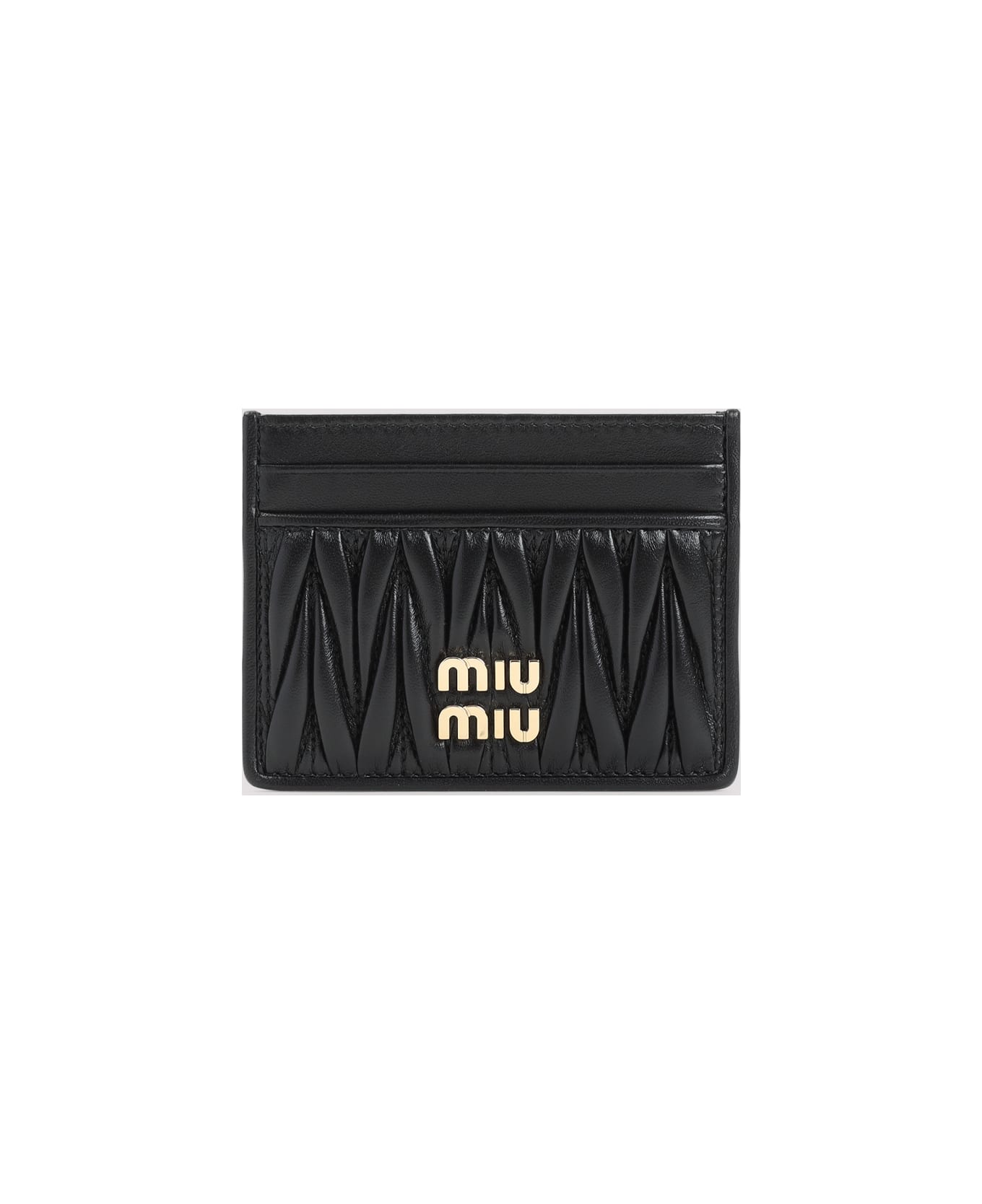 Miu Miu Logo-lettering Cardholder - Nero