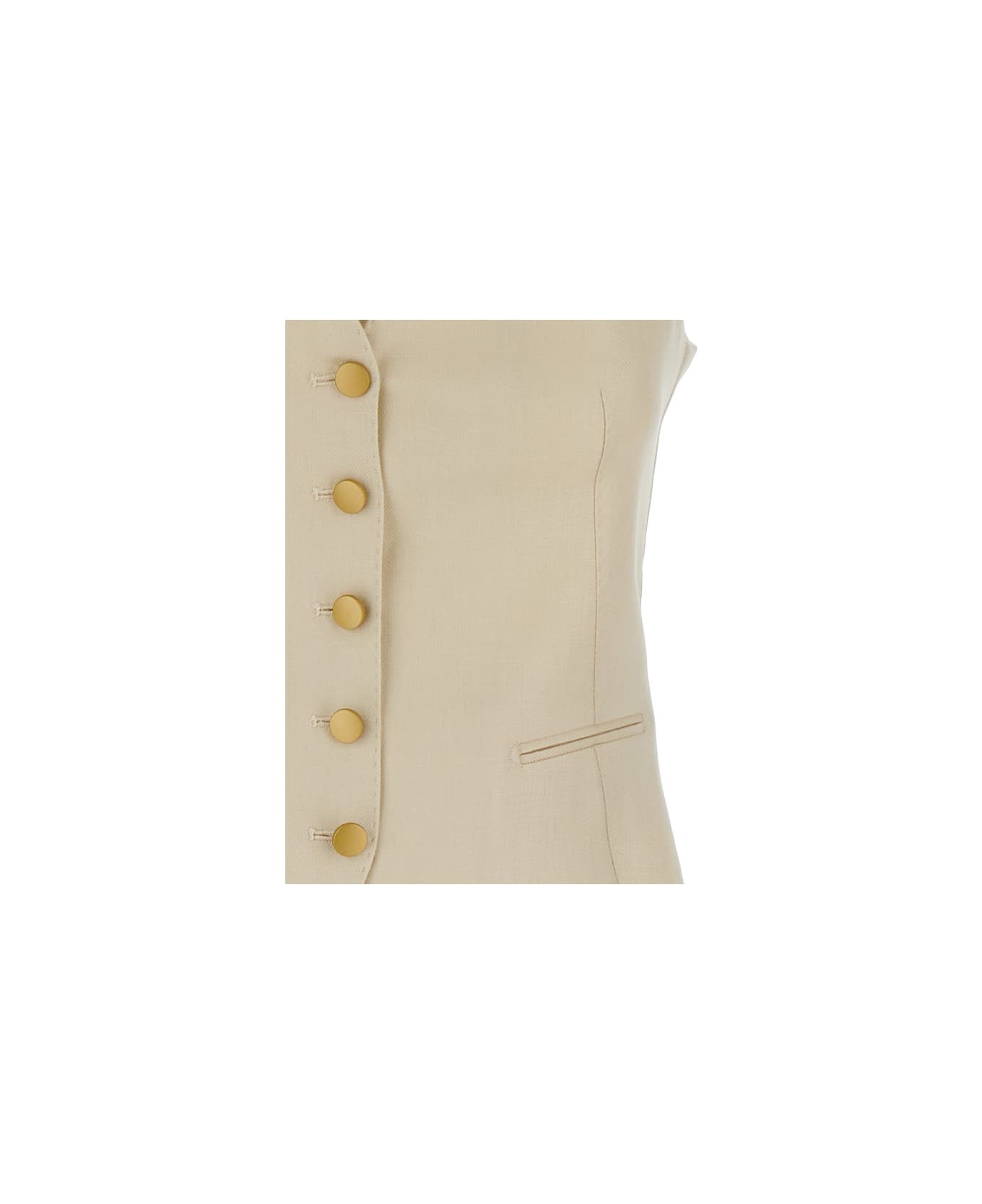 Tagliatore Cream White 'giselle' Blazer In Linen Woman - Beige