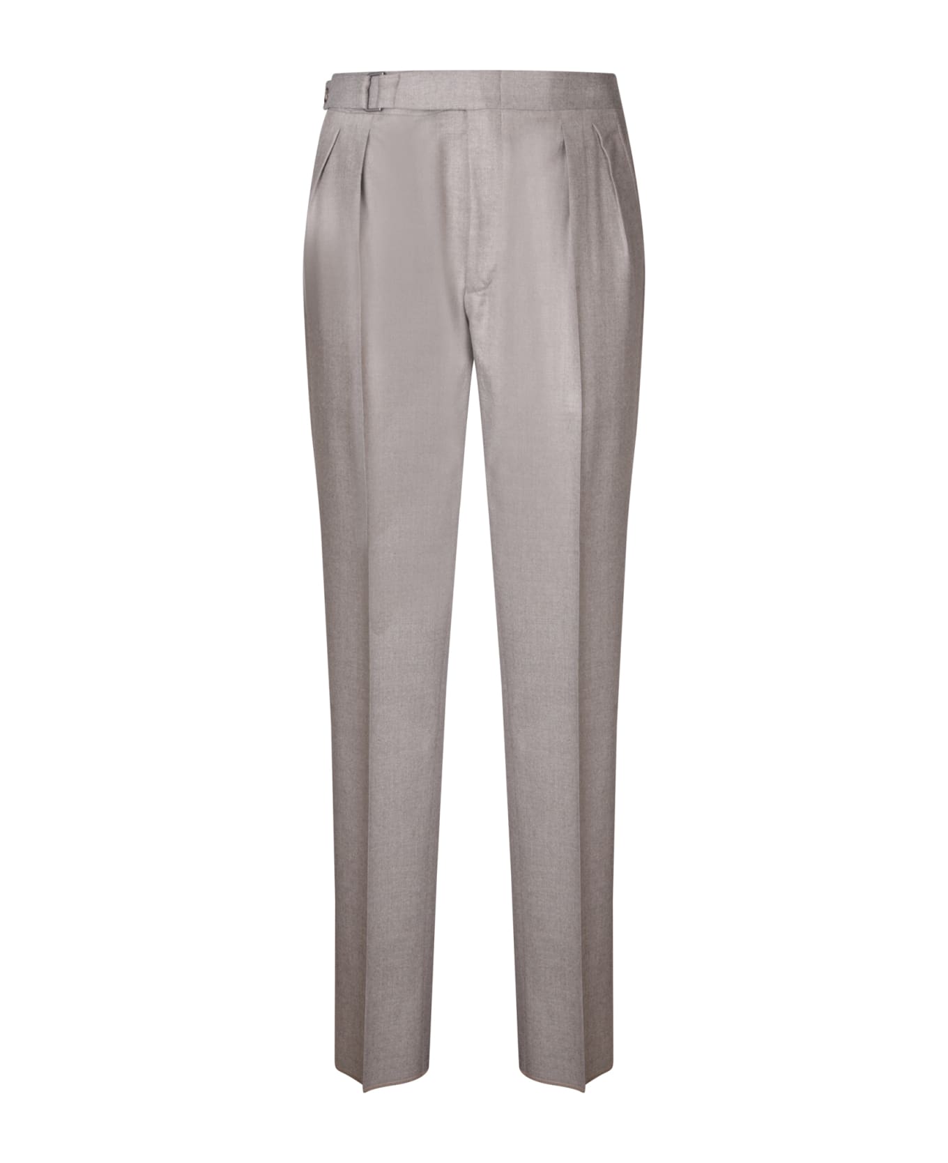 Canali Grey And Beige Flannel Pants - Beige