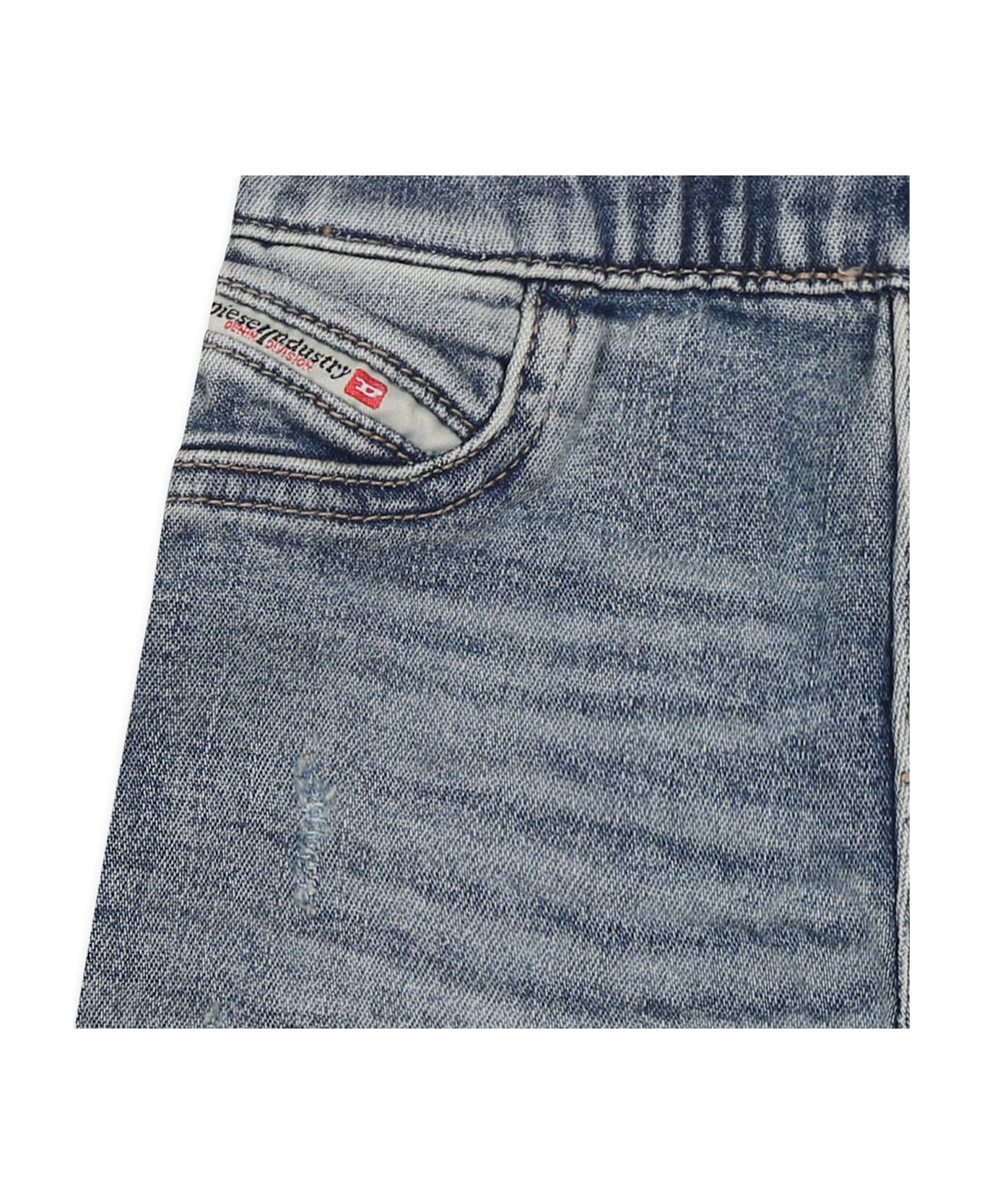Diesel Blue Jeans For Baby Girl With Logo - Denim