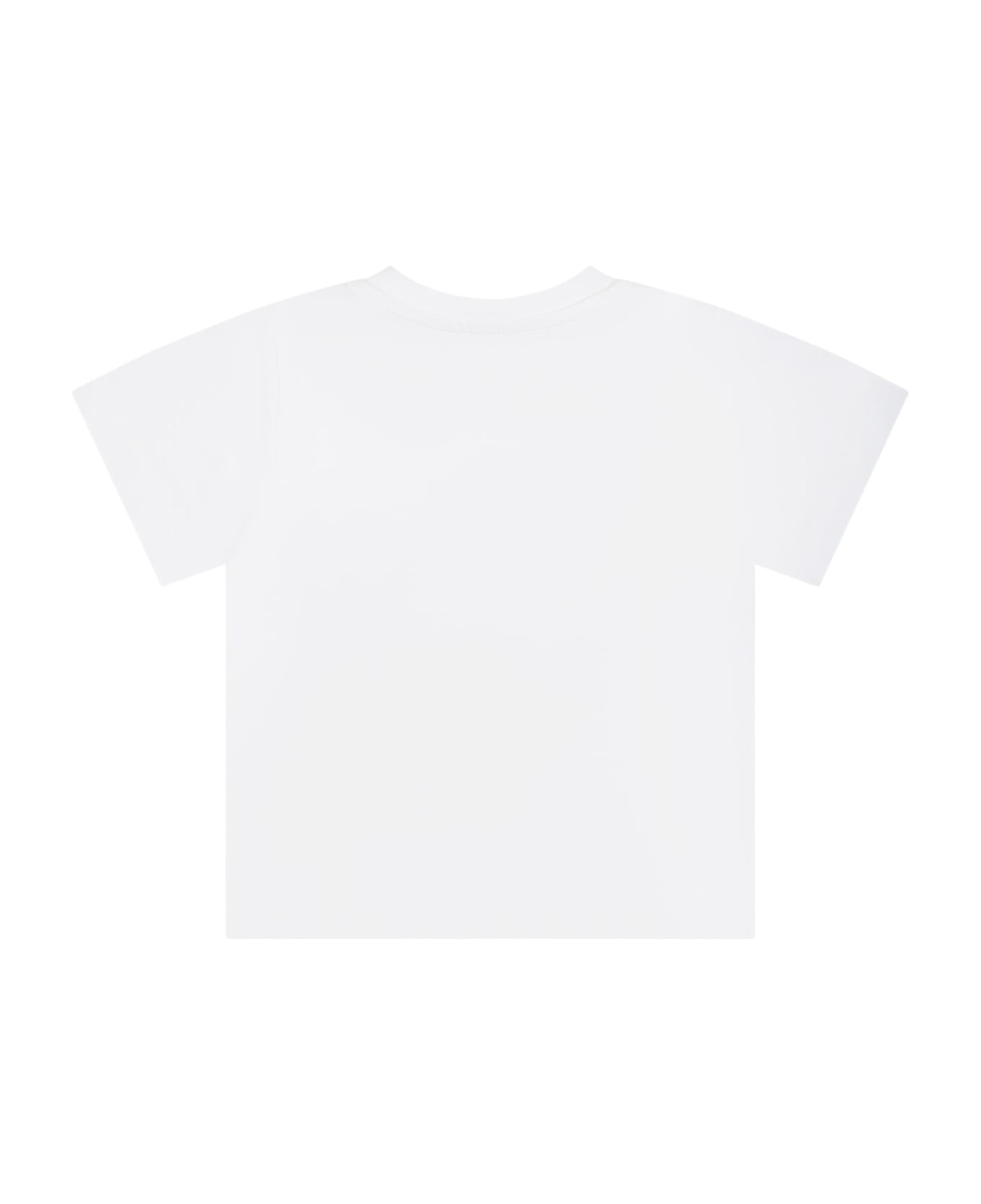 Stella McCartney Kids White T-shirt For Baby Boy With Sun - WHITE