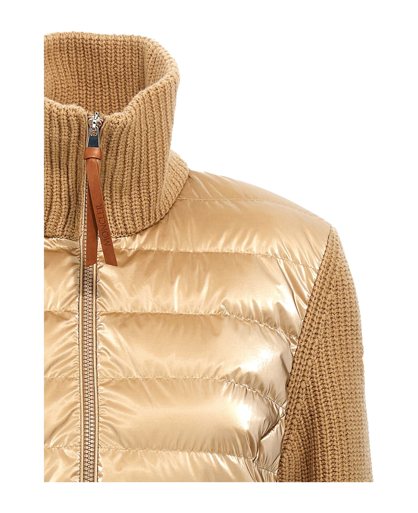 Moncler Two-material Cardigan - Beige