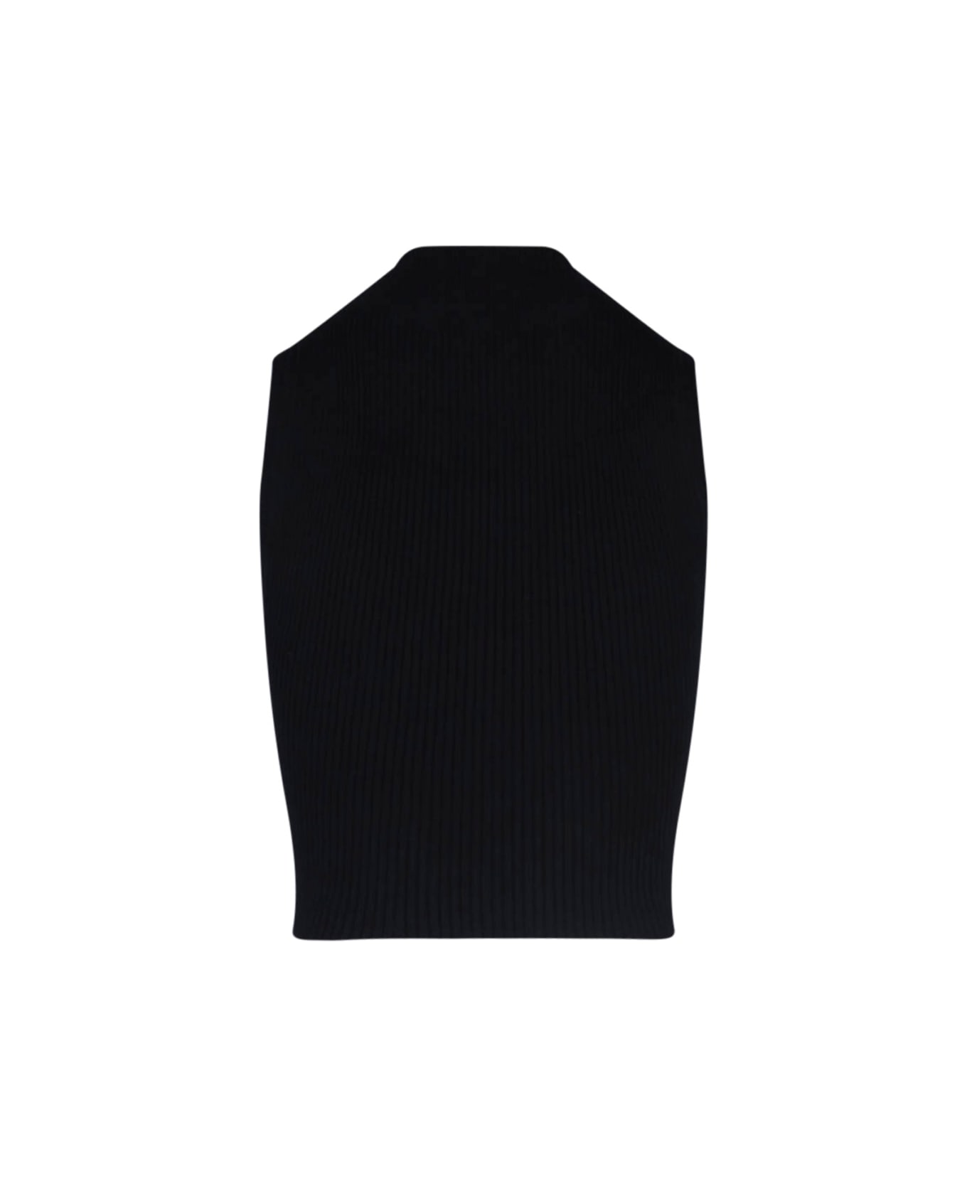 Courrèges Logo Crop Top - Black  