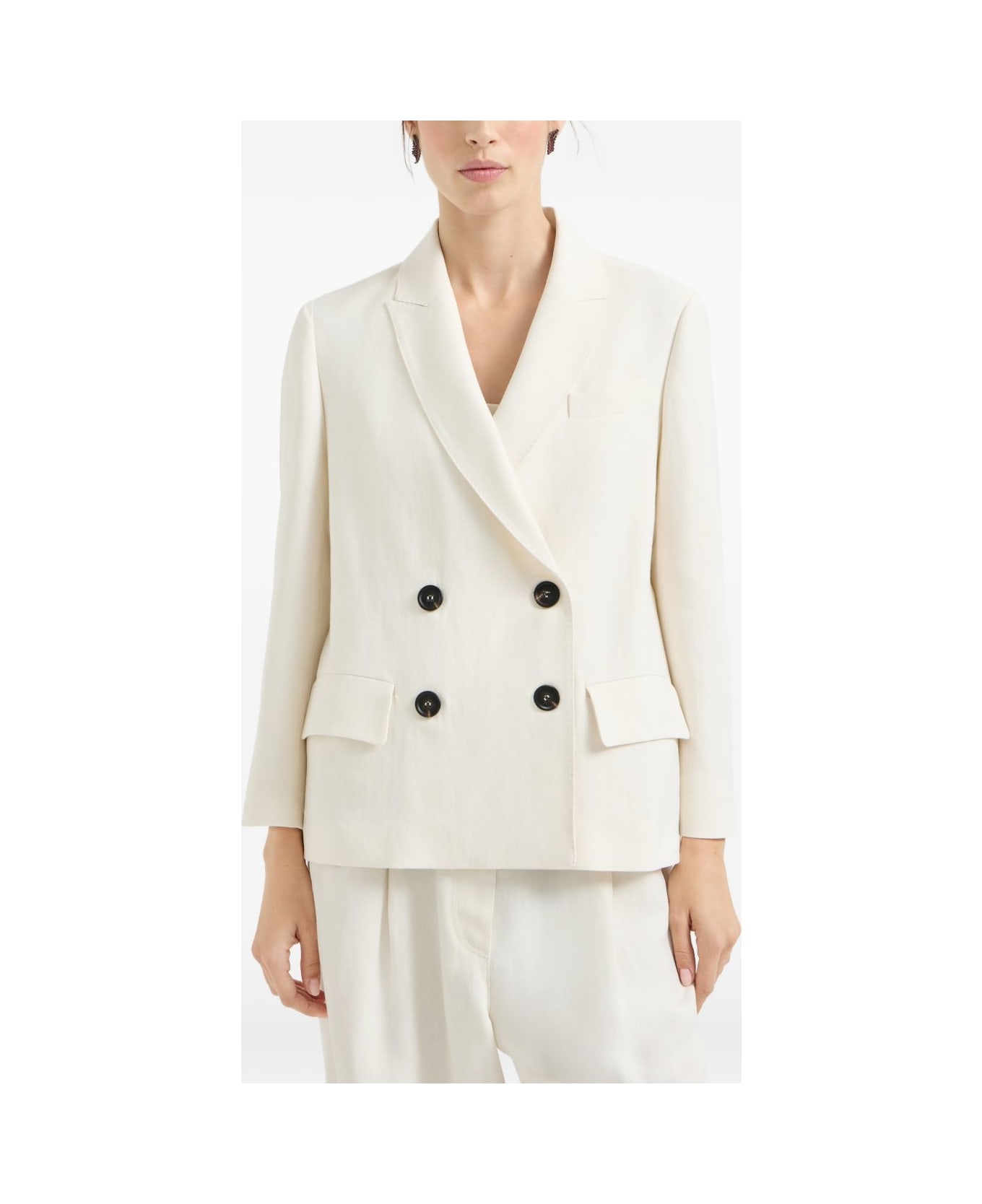 Brunello Cucinelli Double-breasted Jacket - Cream