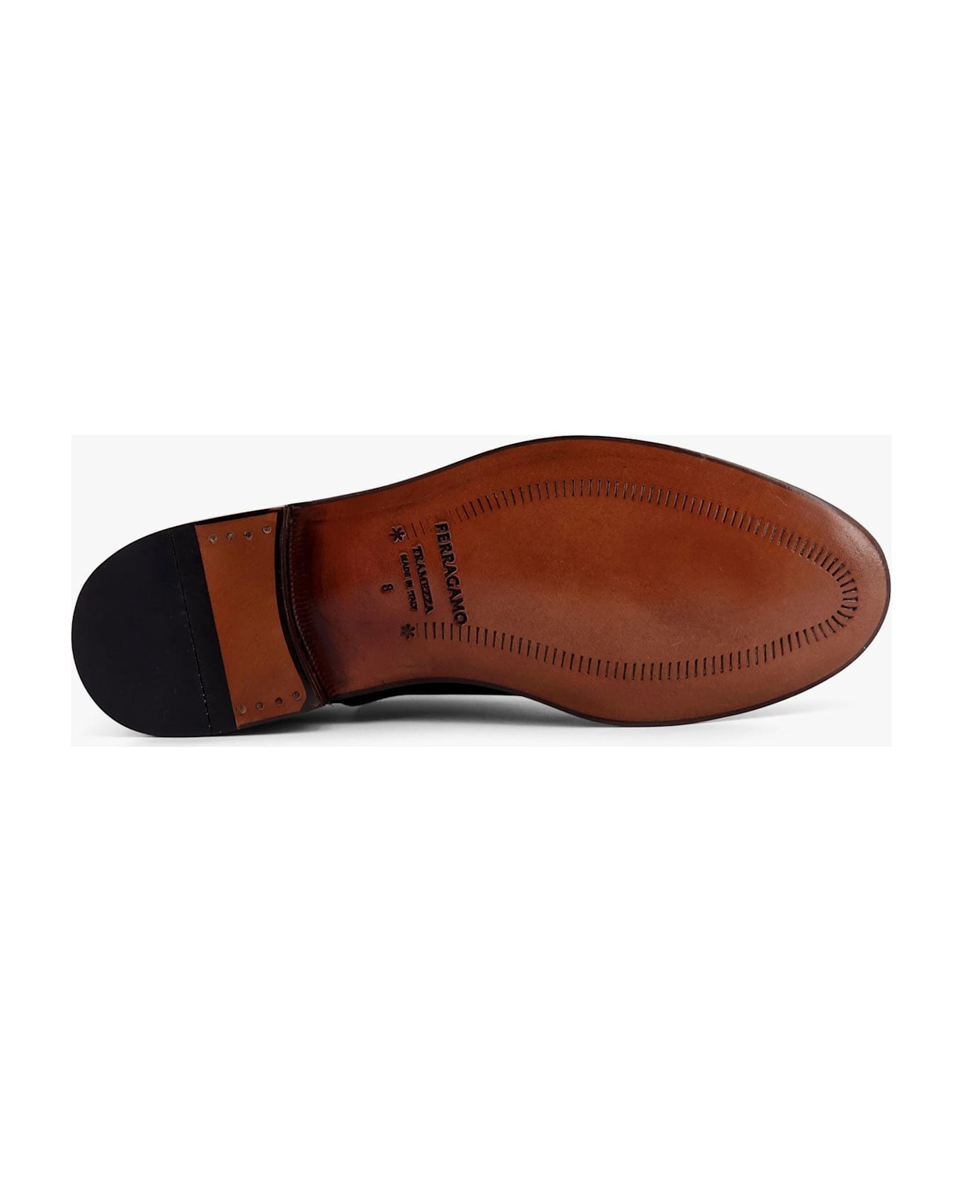 Ferragamo Fabian Leather Lace-up Shoe - Black