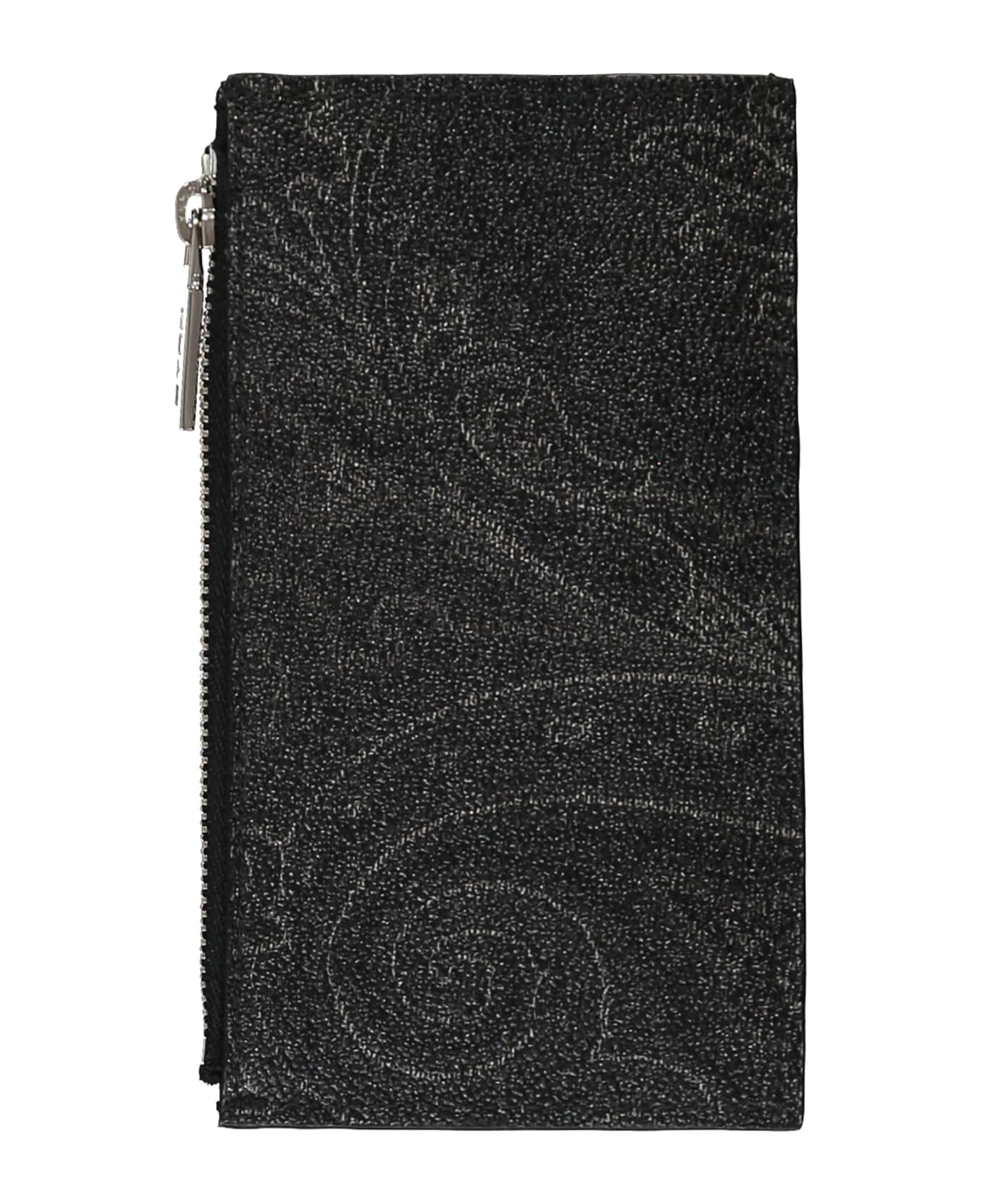 Etro Faux Leather Card Holder - grey