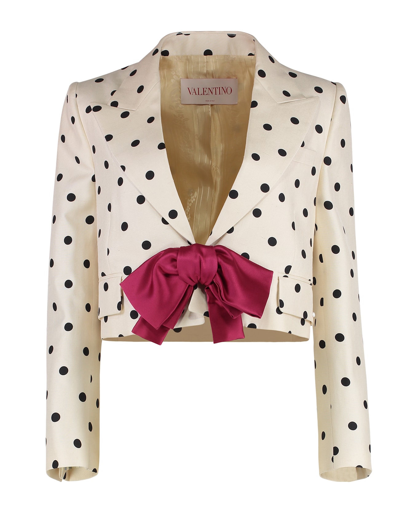 Valentino Garavani Shantung Jacket With Pludepois Prin - panna