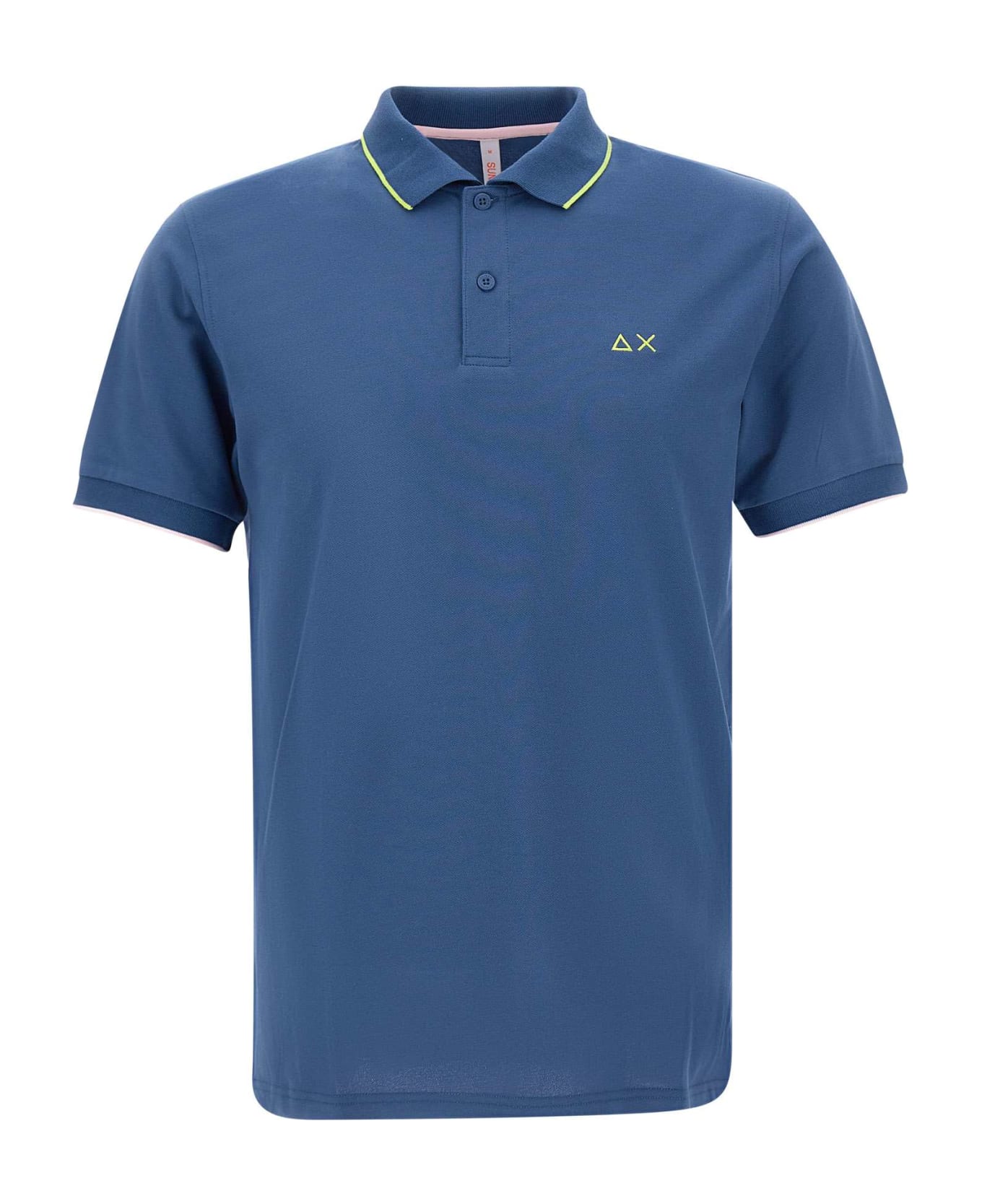 Sun 68 'small Stripe' Cotton Polo Shirt Polo Shirt - AVIO SCURO