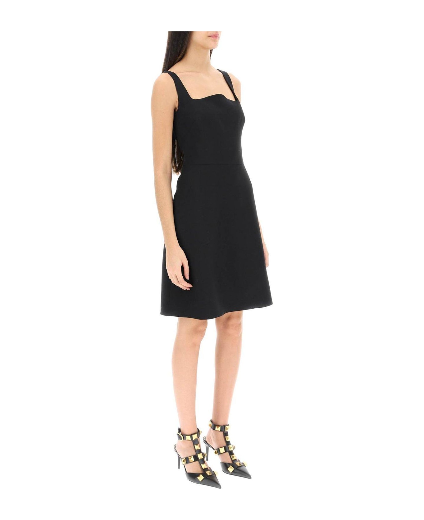 Valentino Open Back Sleeveless Mini Dress - Black ワンピース＆ドレス