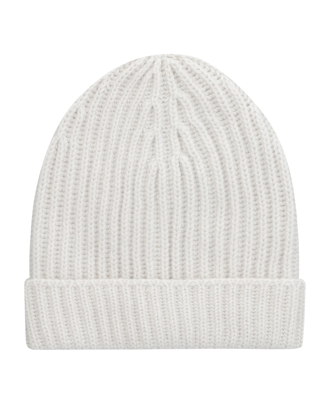 Malo Ribbed Knit Beanie - Ecru