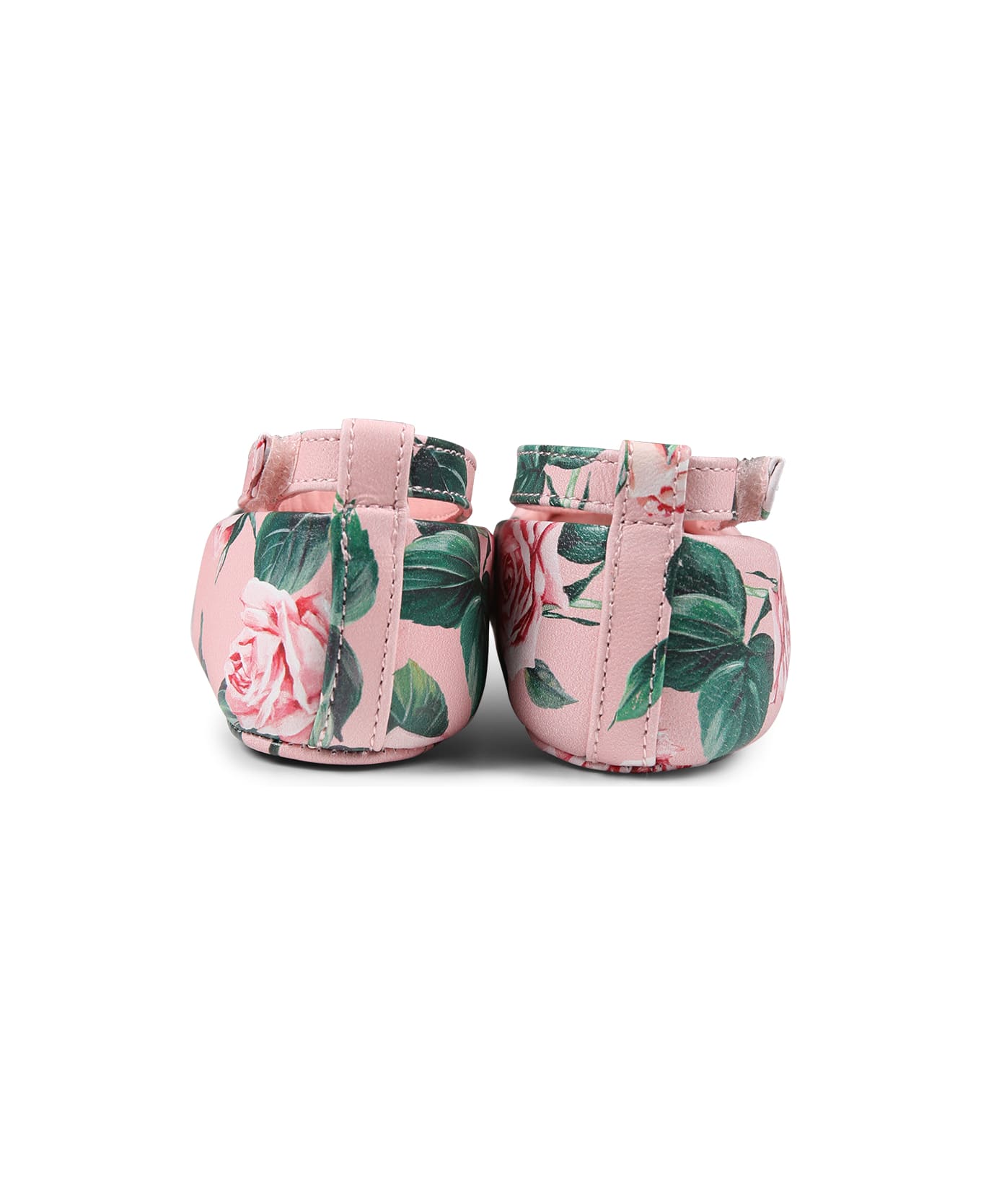 Dolce 
Gabbana Pink Ballet Flats For Baby Girl With Logo - Pink