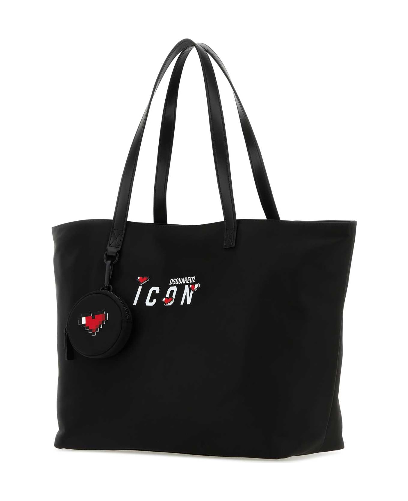 Dsquared2 Black Nylon Icon Shopping Bag - BLACK トートバッグ
