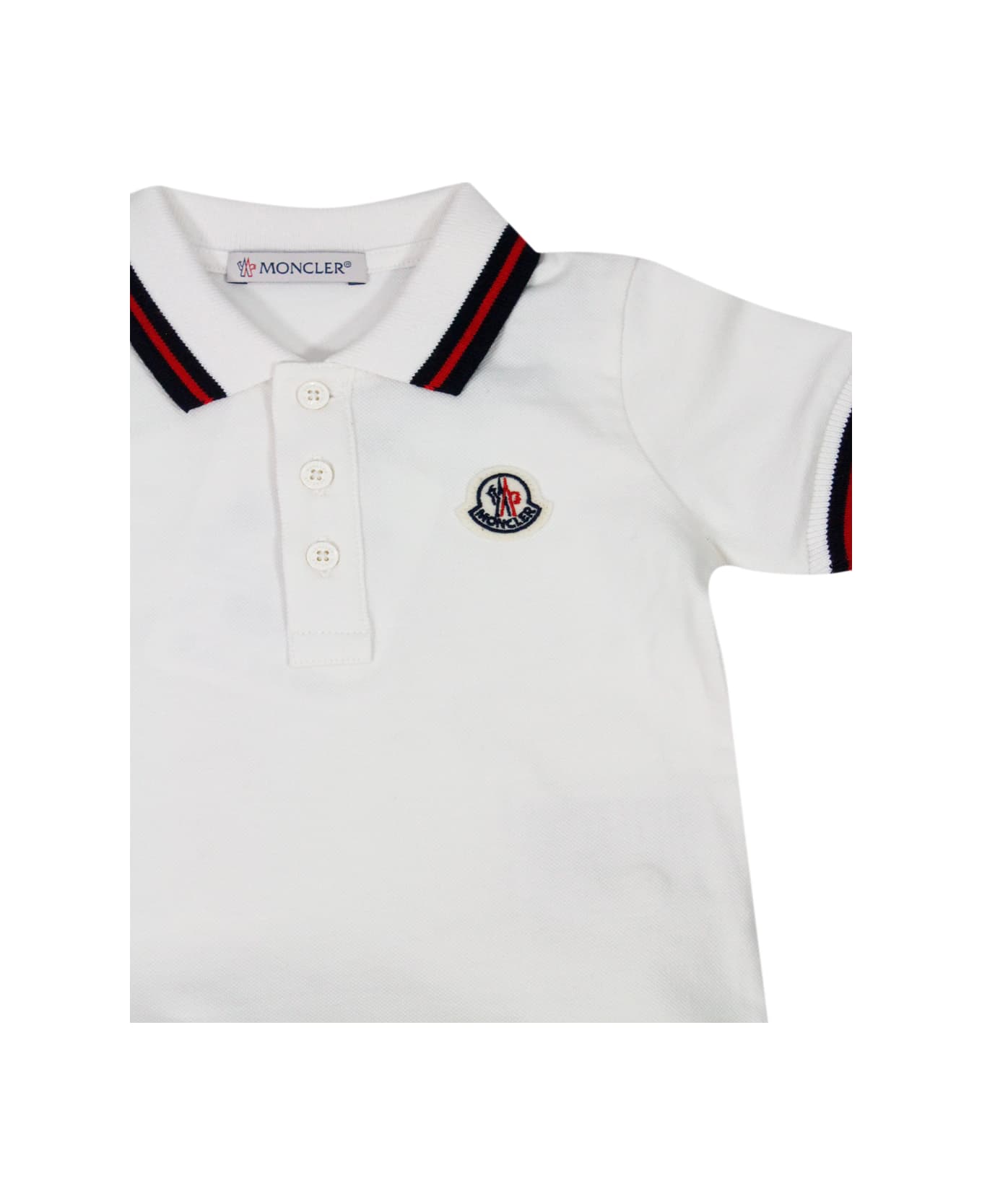 Moncler Complete With Short Sleeve Polo Shirt And Shorts With Elastic Waist - White ジャンプスーツ